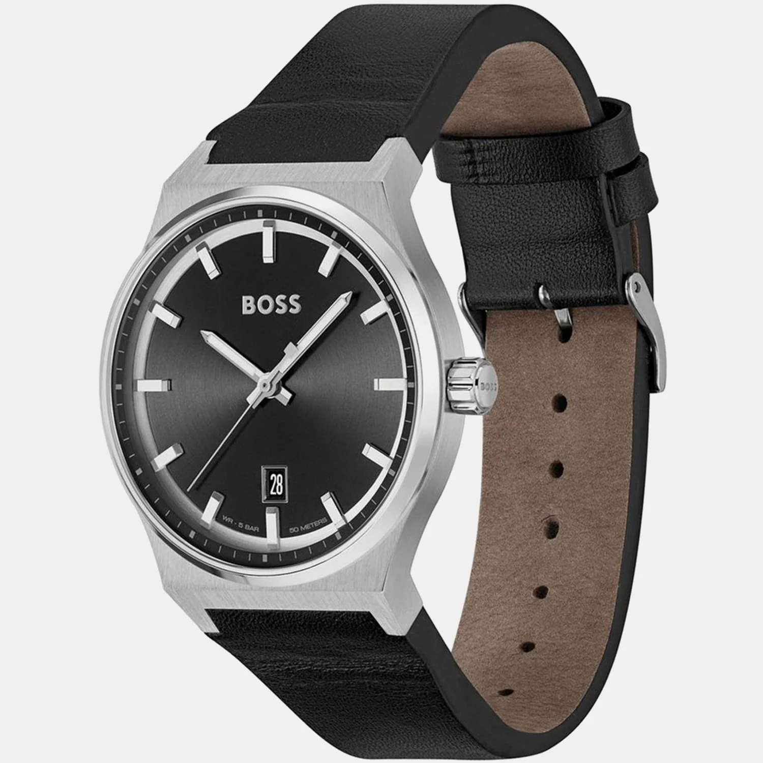 Candor Men Quartz Black Dial Analog Leather Watch 1514075 - Image 2