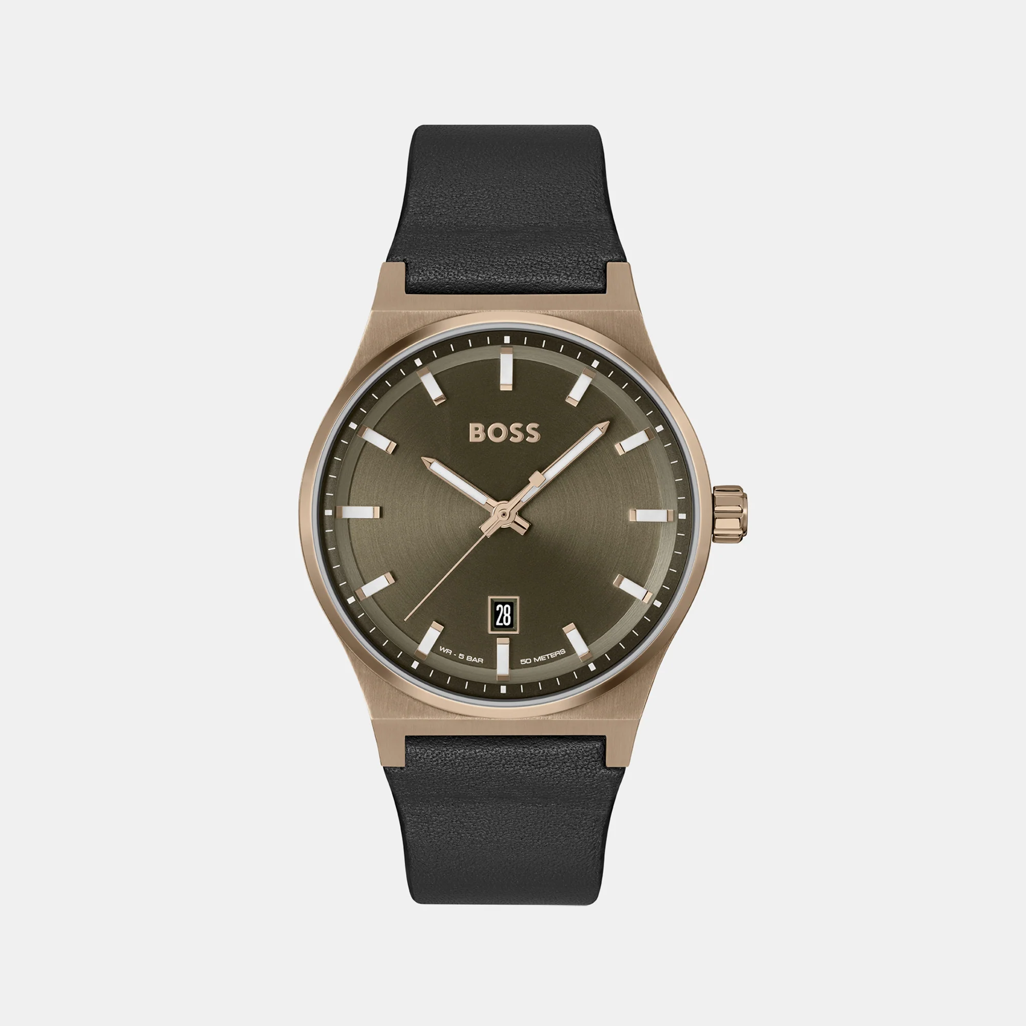 Candor Men Quartz Green Dial Analog Leather Watch 1514080
