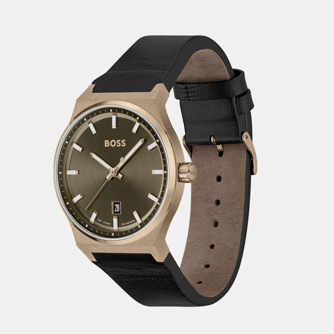 Candor Men Quartz Green Dial Analog Leather Watch 1514080 - Image 2