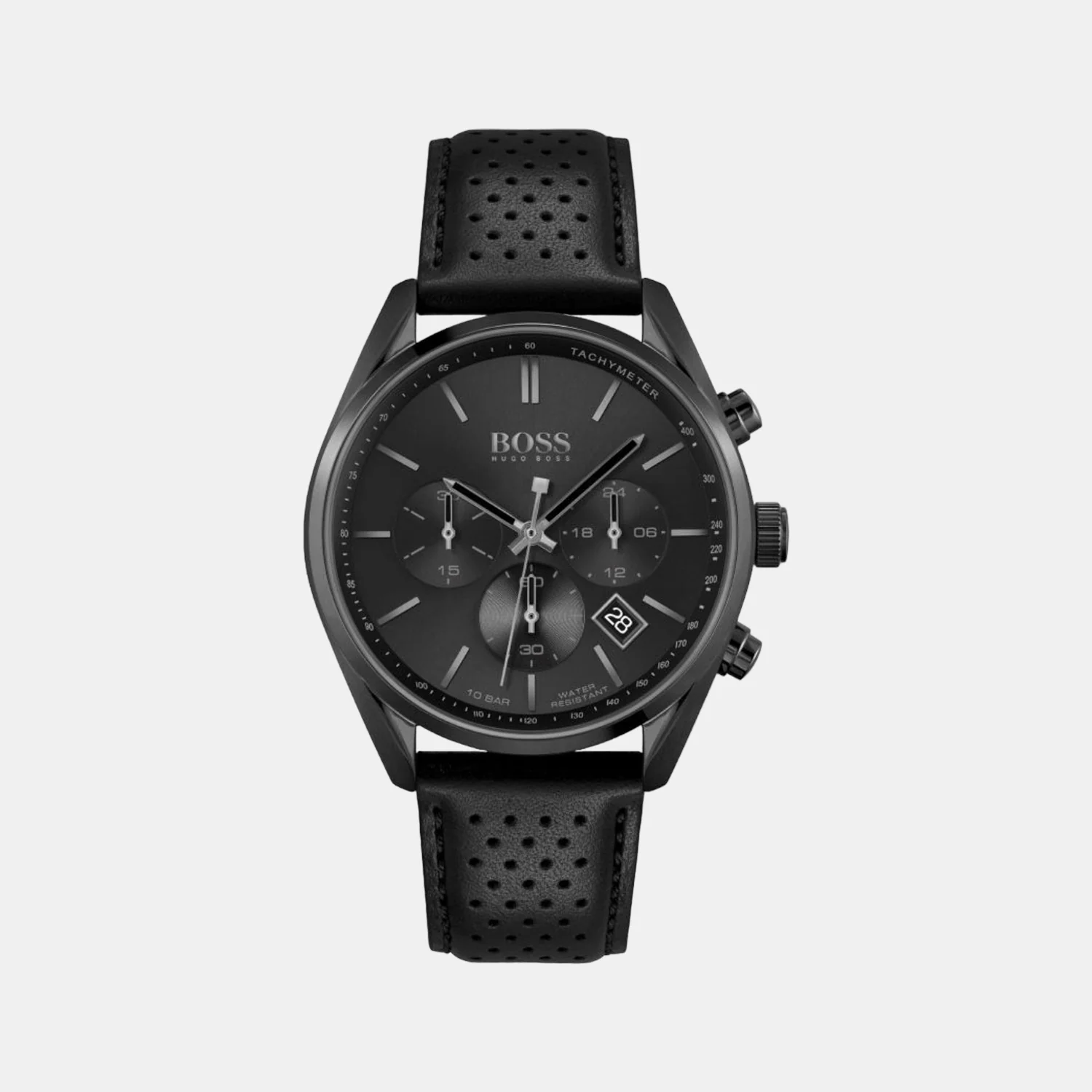 Champion Men Quartz Black Dial Chronograph Leather Watch 1513880