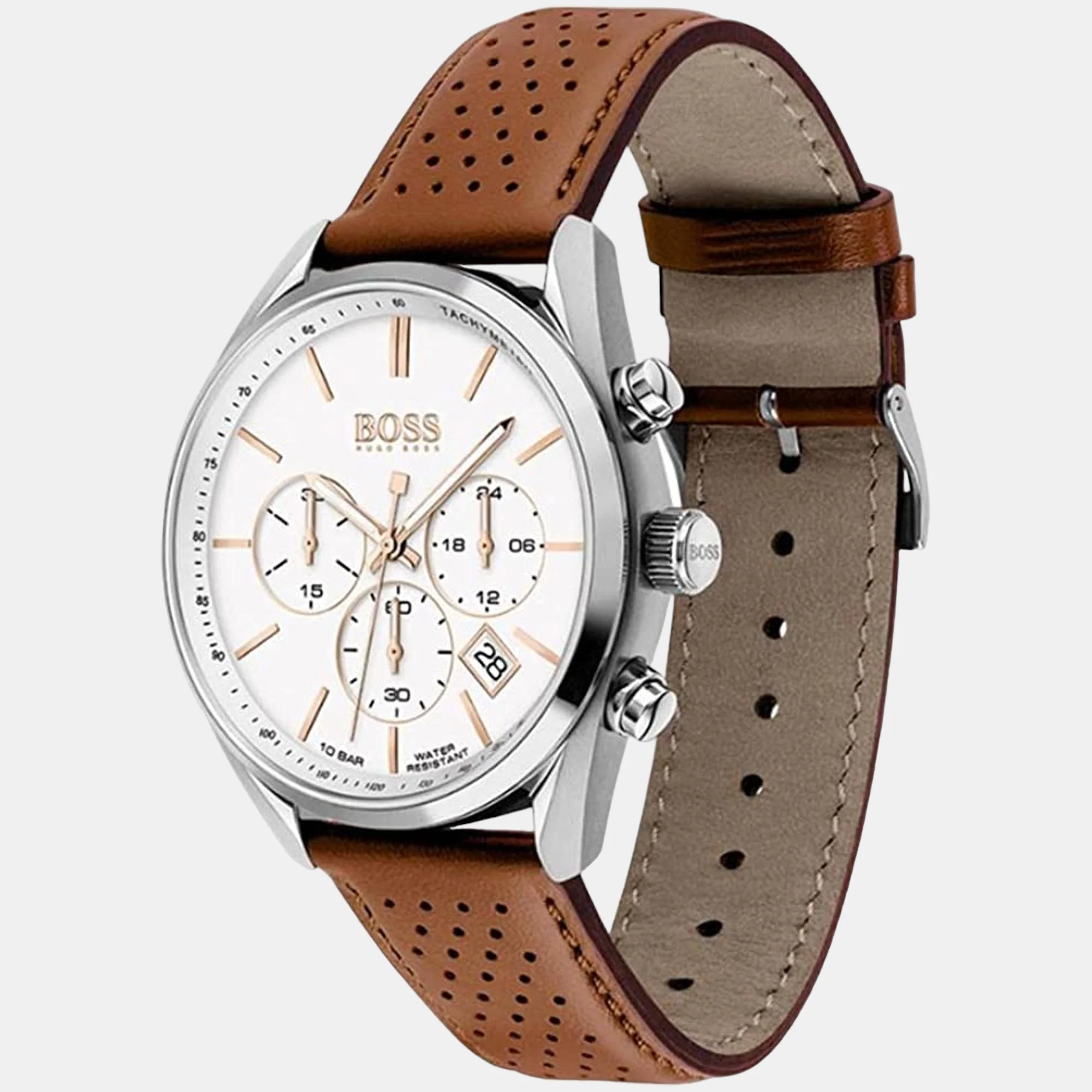 Champion Men Quartz White Dial Chronograph Leather Watch 1513879 - Image 2