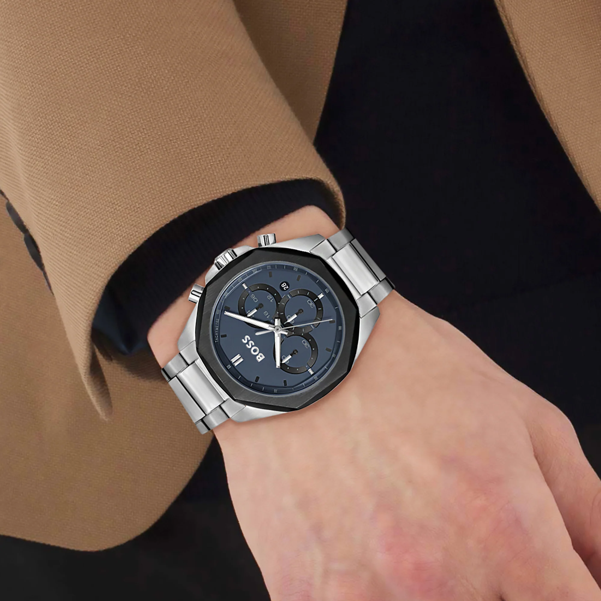 Cloud Men Quartz Blue Dial Chronograph Stainless Steel Watch 1514015 - Image 4