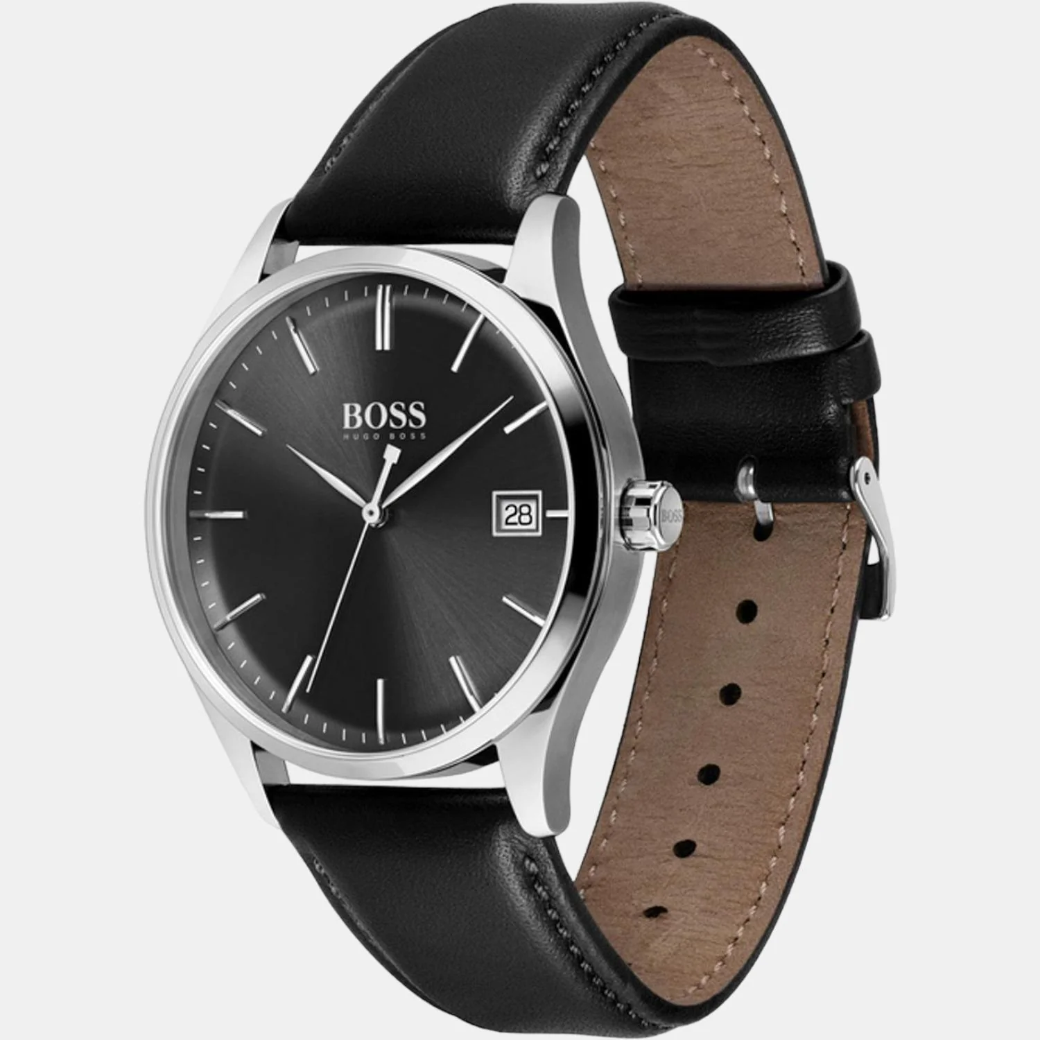 Commissioner Men Quartz Black Dial Analog Leather Watch 1513831 - Image 3