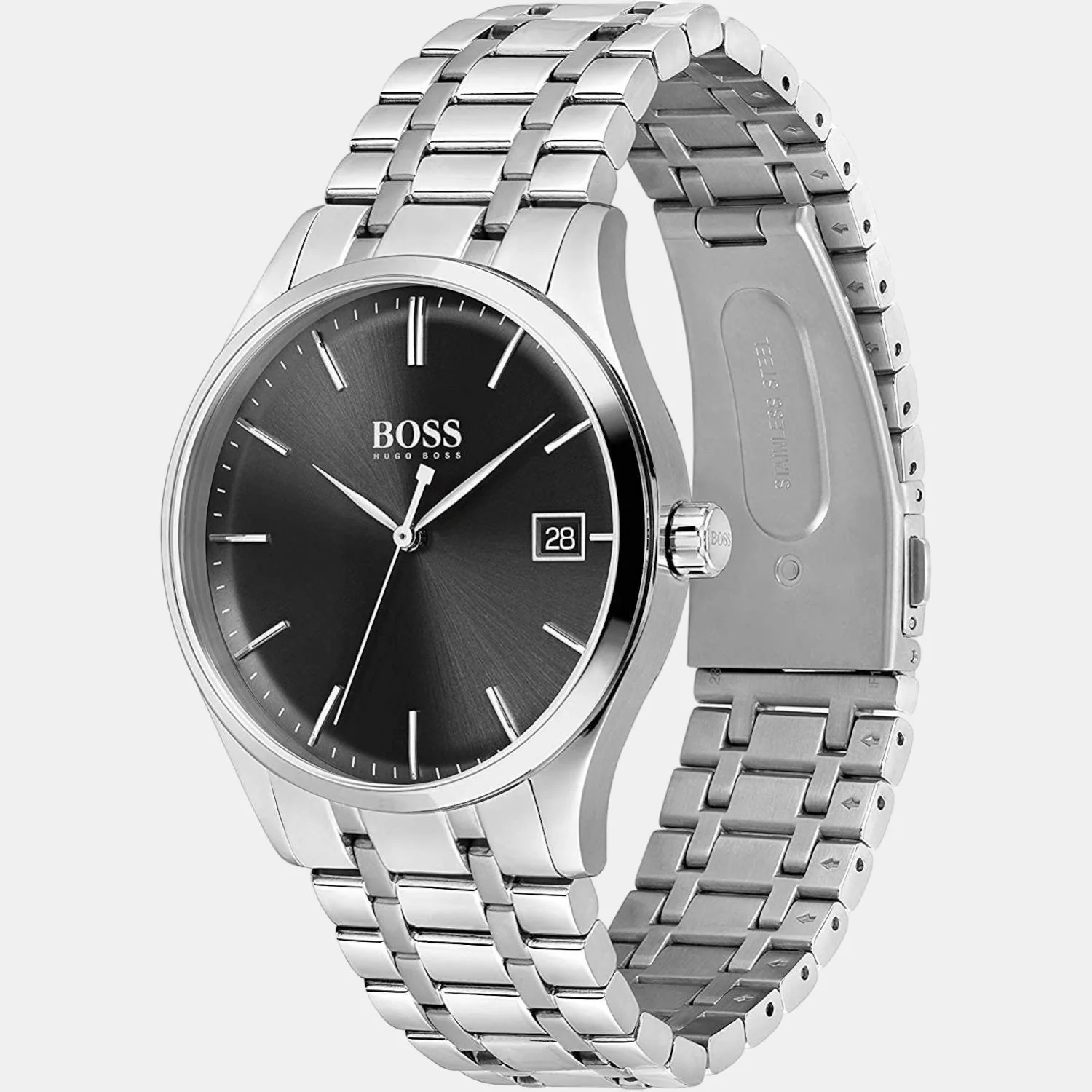 Commissioner Men Quartz Black Dial Analog Stainless Steel Watch 1513833 - Image 2