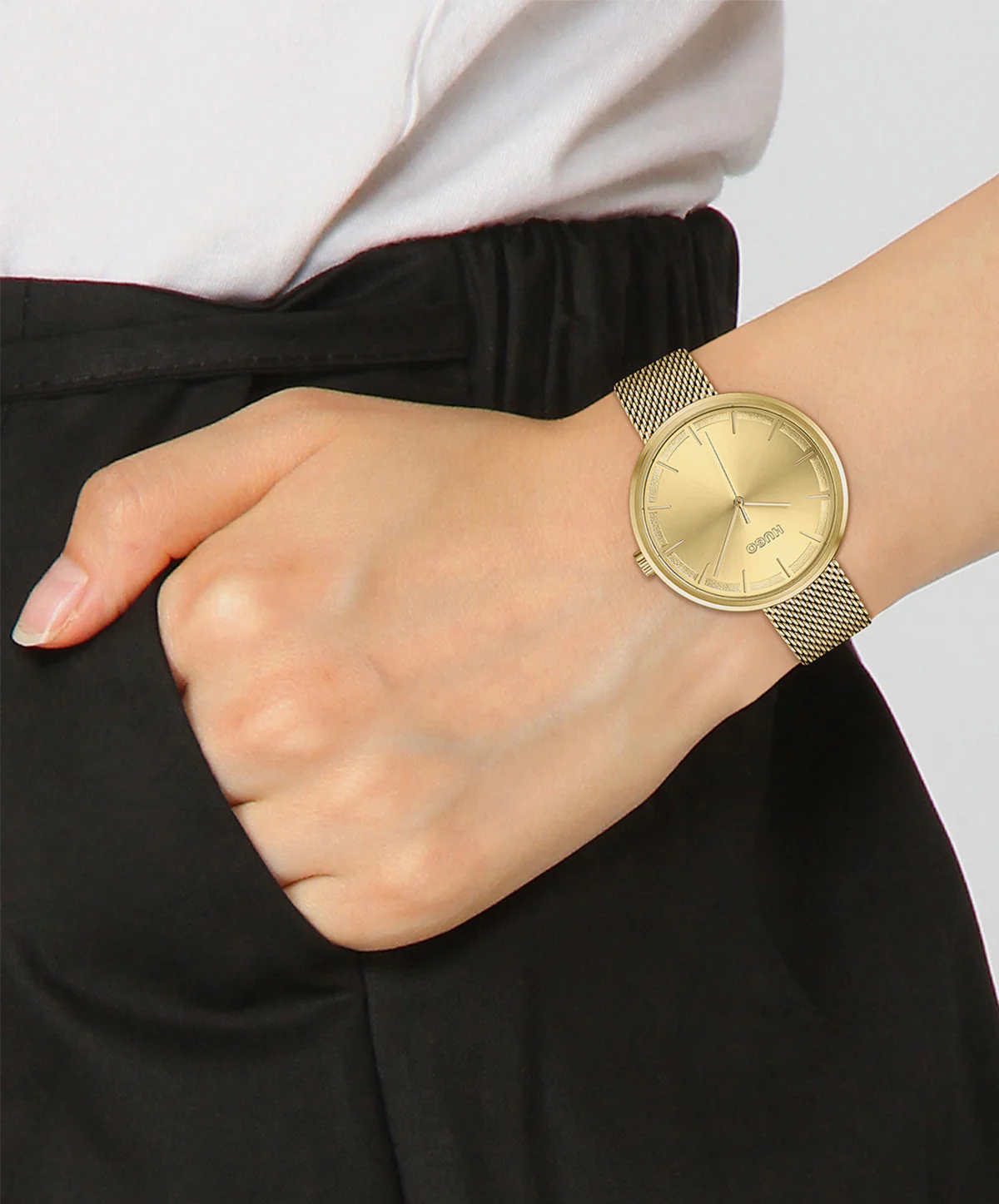 Crush Women Quartz Gold Dial Analog Mesh Watch 1540122 - Image 4