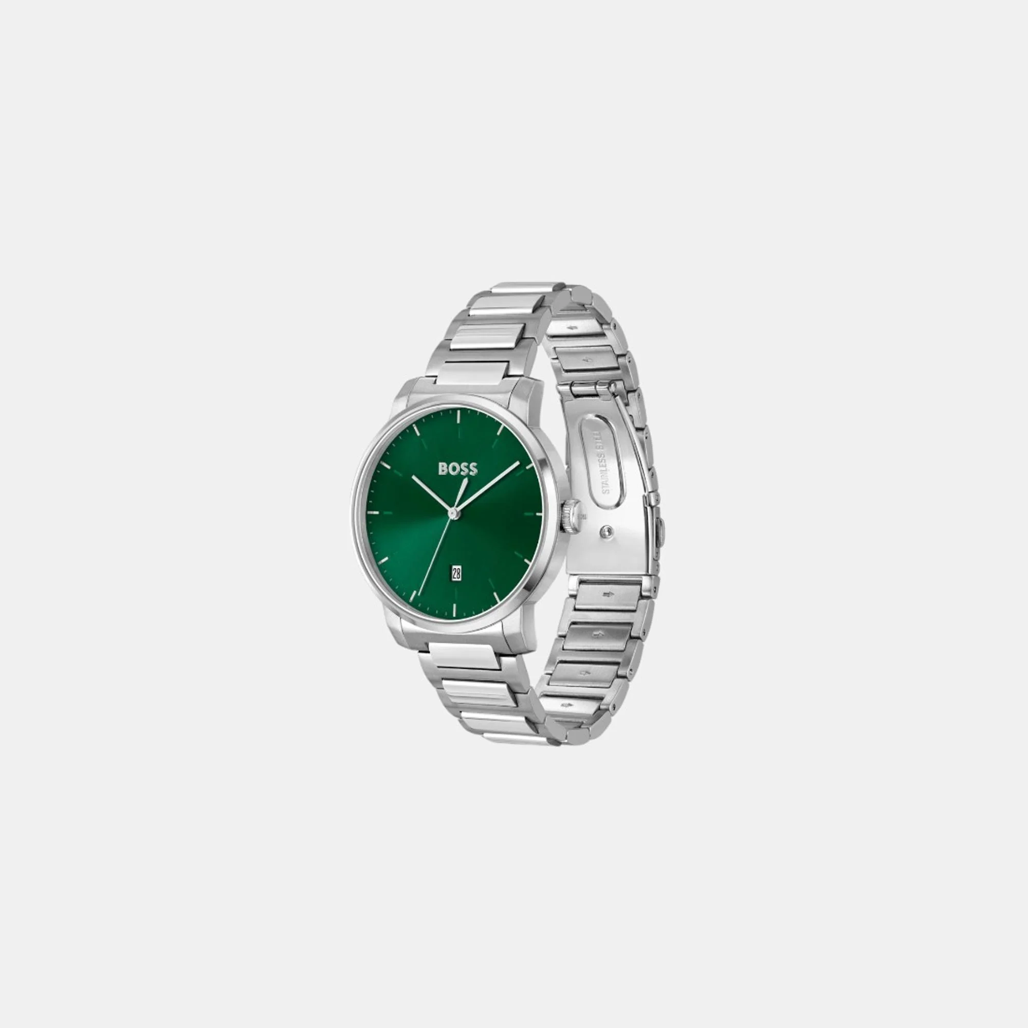 Dean Men Quartz Green Dial Analog Stainless Steel Watch 1514134 - Image 2