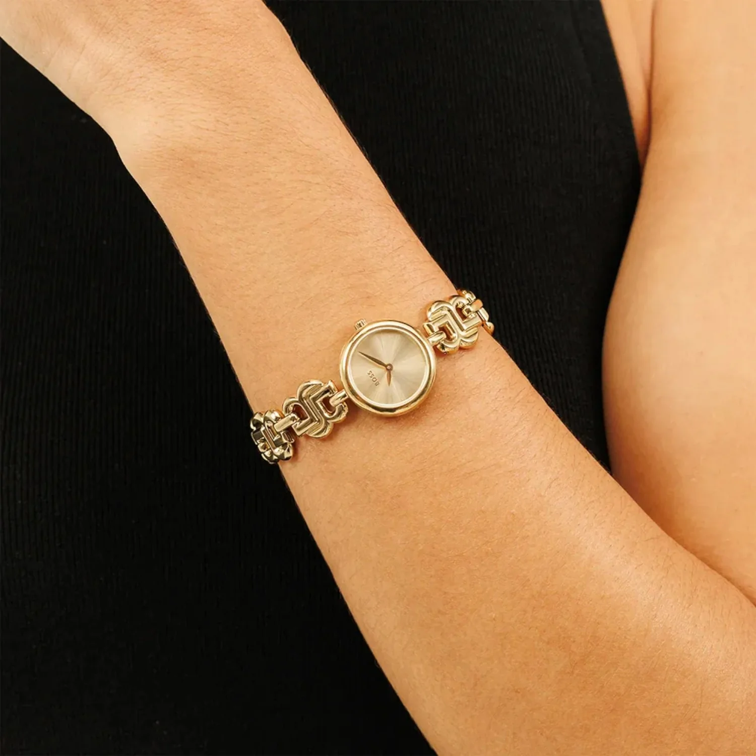 Double B Dressy Women Quartz Thin Gold Dial Analog Stainless Steel Watch 1502794 - Image 4
