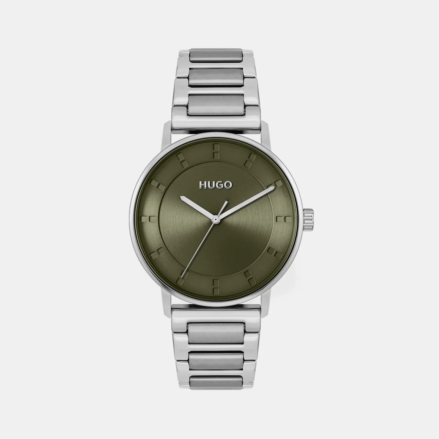 Ensure Men Quartz Green Dial Analog Stainless Steel Watch 1530270