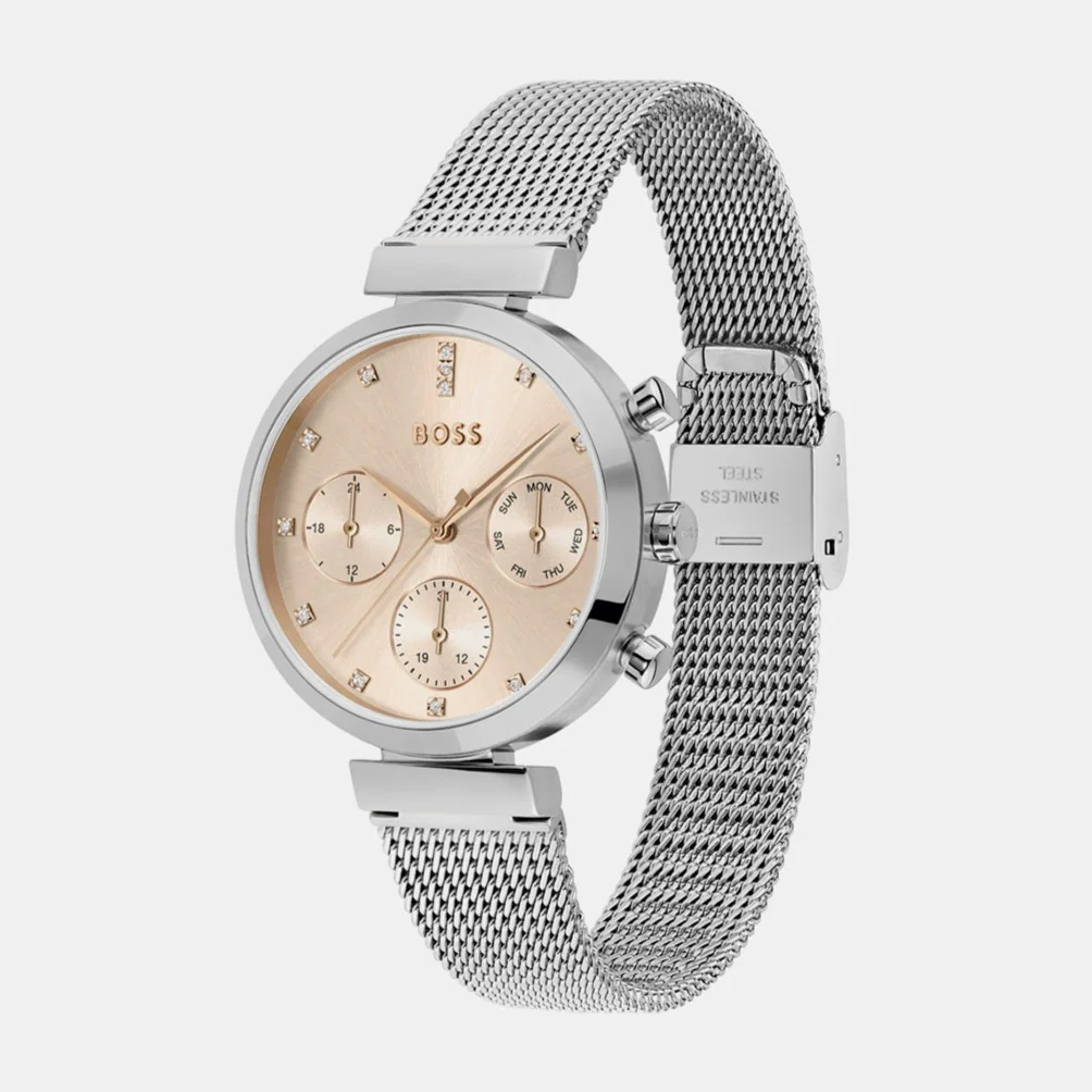 Flawless Women Quartz Rose Gold Dial Chronograph Mesh Watch 1502625 - Image 2