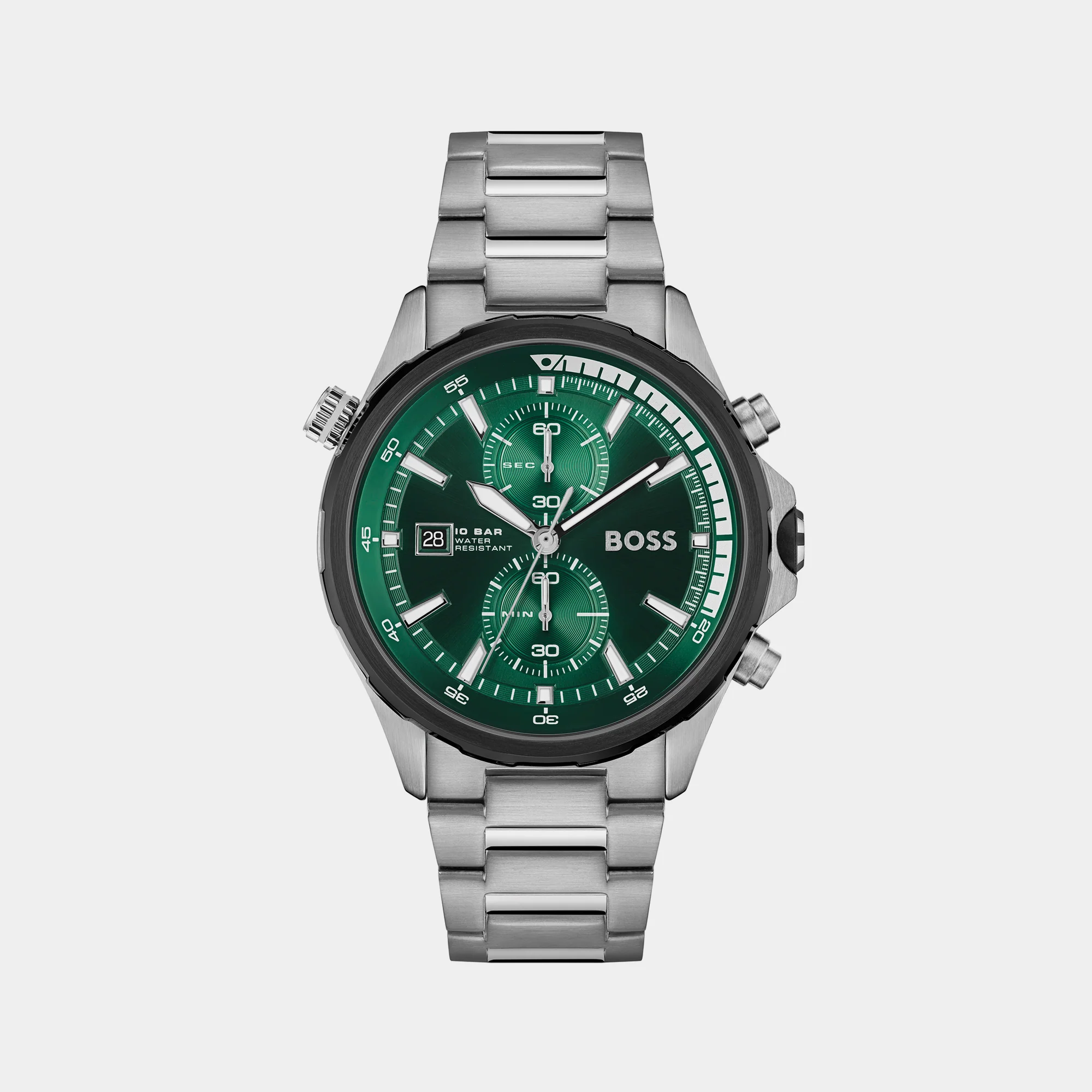 Globetrotter Men Quartz Green Dial Chronograph Stainless Steel Watch 1513930