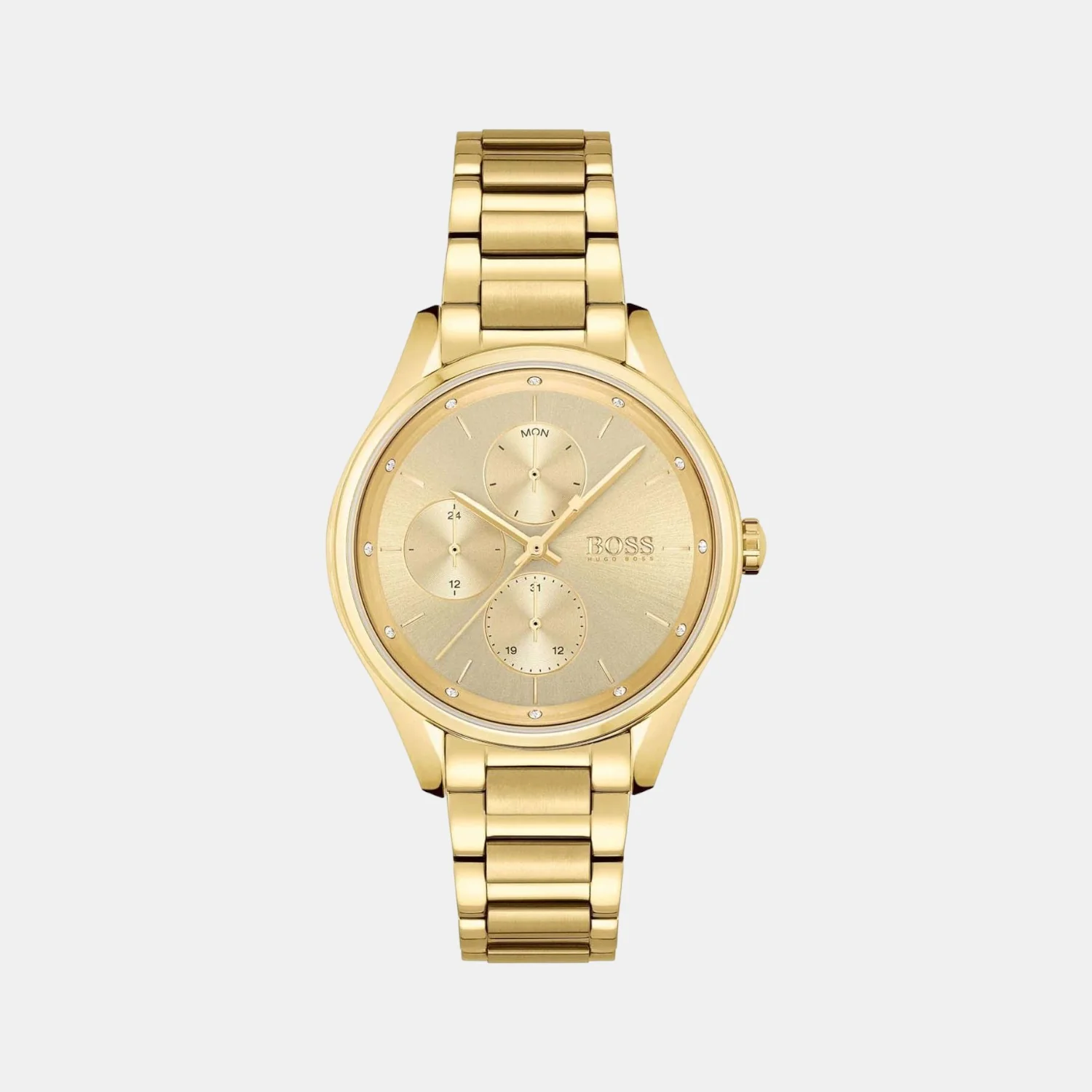 Grand Course Women Quartz Gold Dial Chronograph Stainless Steel Watch 1502584