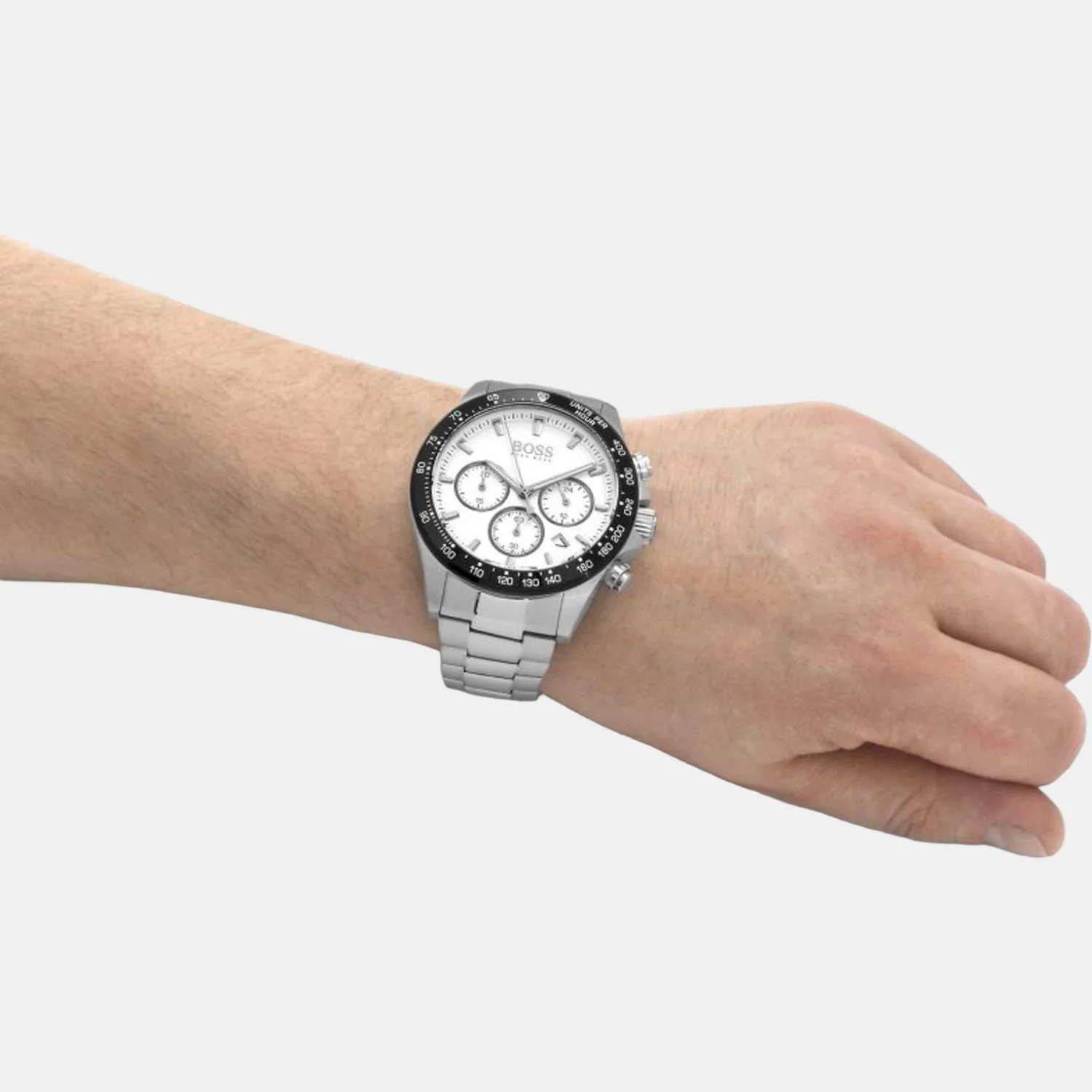 Hero Men Quartz White Dial Chronograph Stainless Steel Watch 1513875 - Image 8