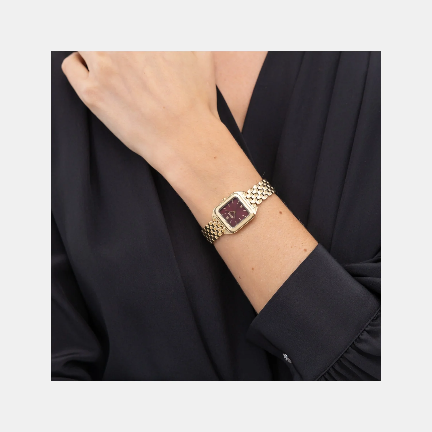 Mae Petite Women Quartz Cherry Dial Analog Stainless Steel Watch 1502824 - Image 5