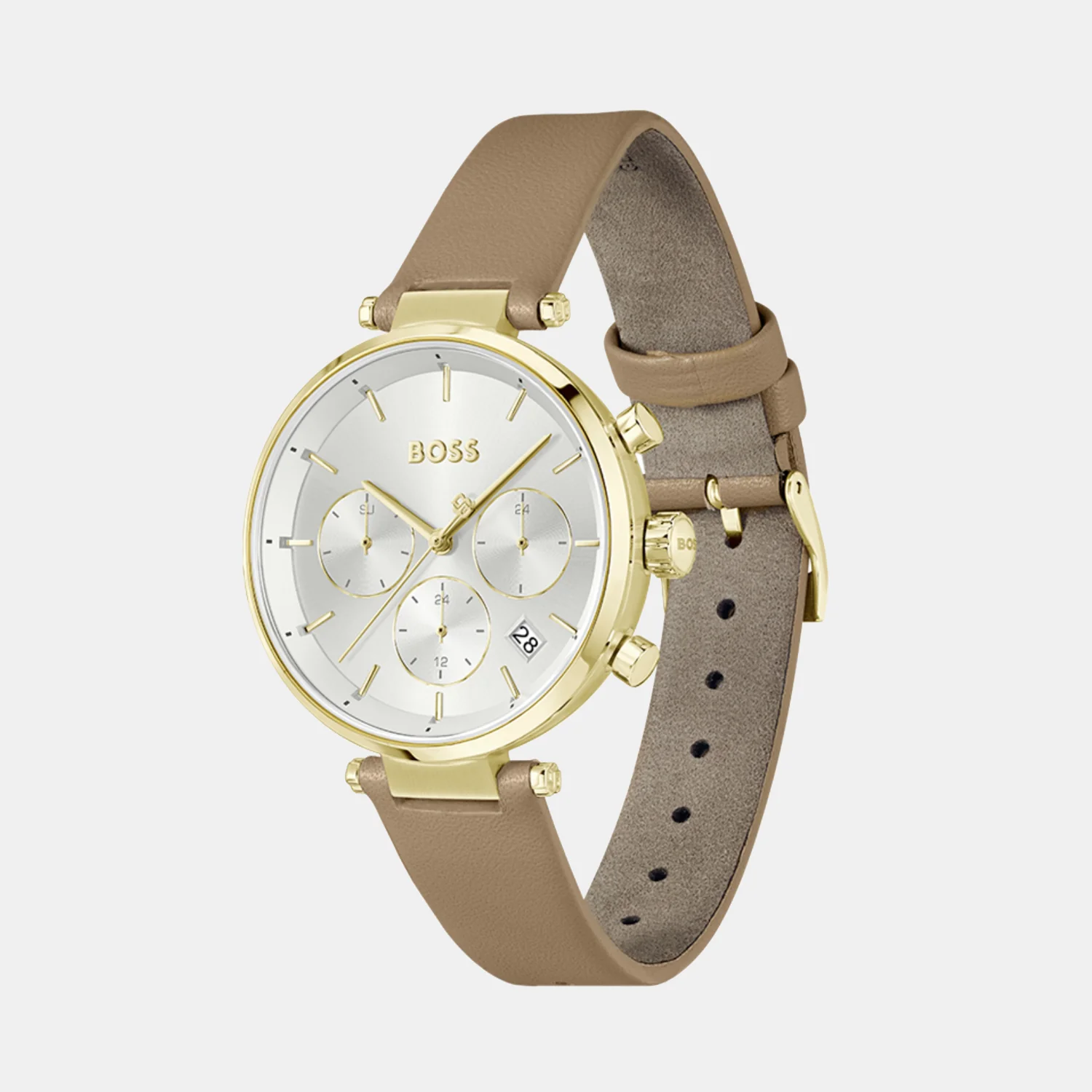 Majesty Sport Women Quartz Silver & White Dial Multi-Function Leather Watch 1502772 - Image 2