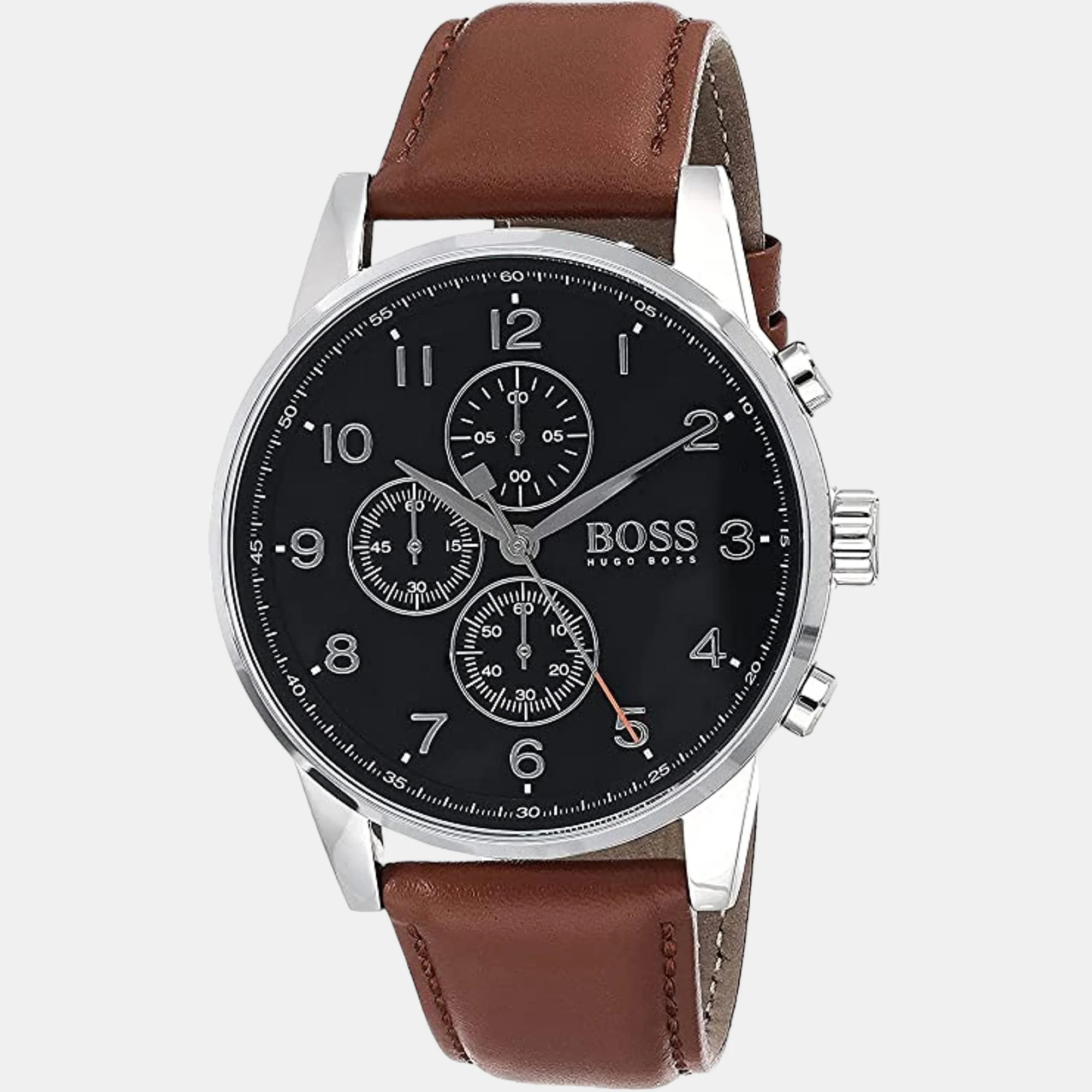 Navigator Men Quartz Black Dial Chronograph Leather Watch 1513812 - Image 4