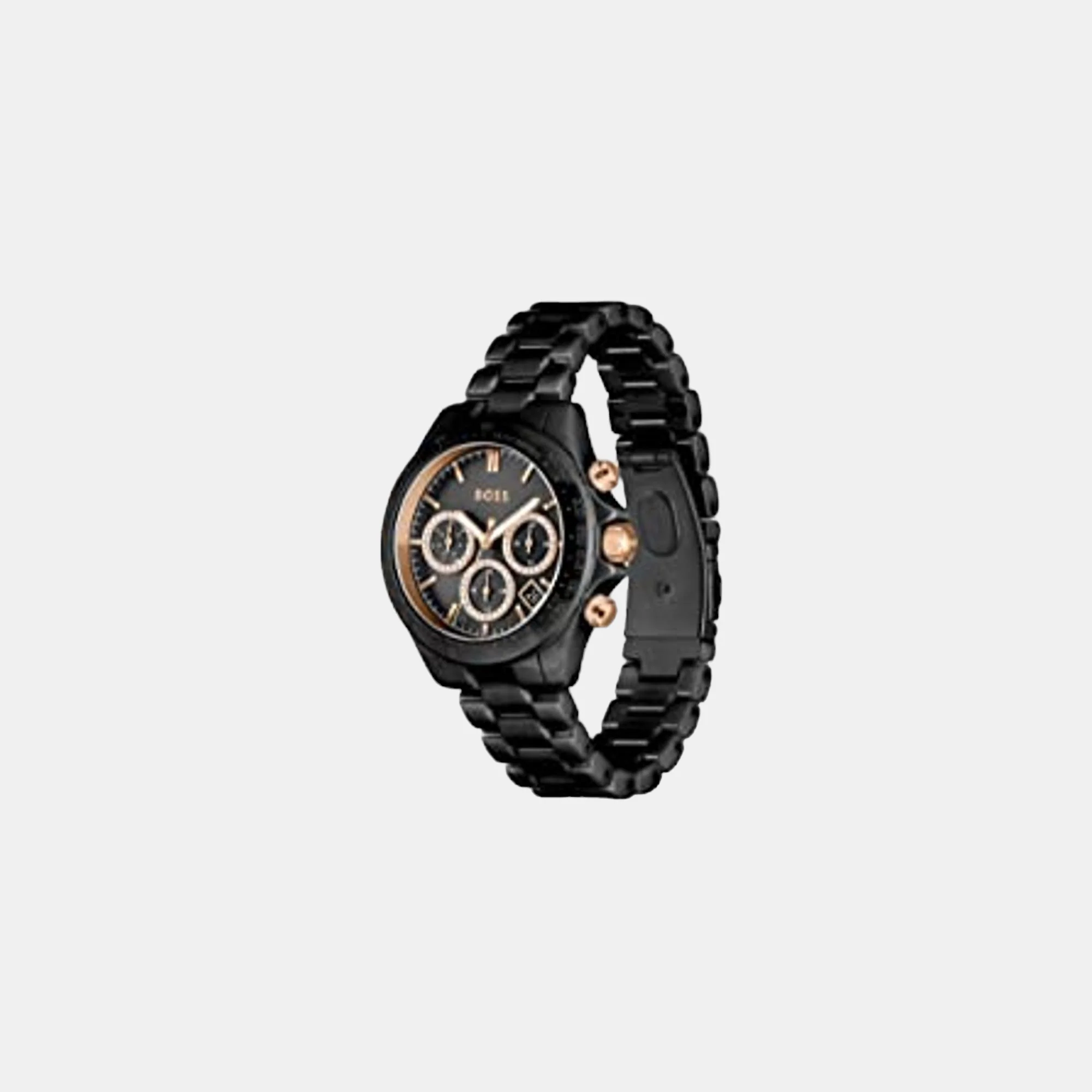 Novia Women Quartz Black Dial Chronograph Stainless Steel Watch 1502633 - Image 3