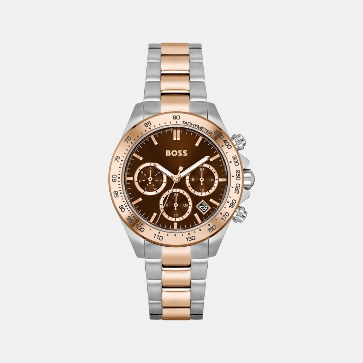 Novia Women Quartz Brown Dial Chronograph Stainless Steel Watch 1502617