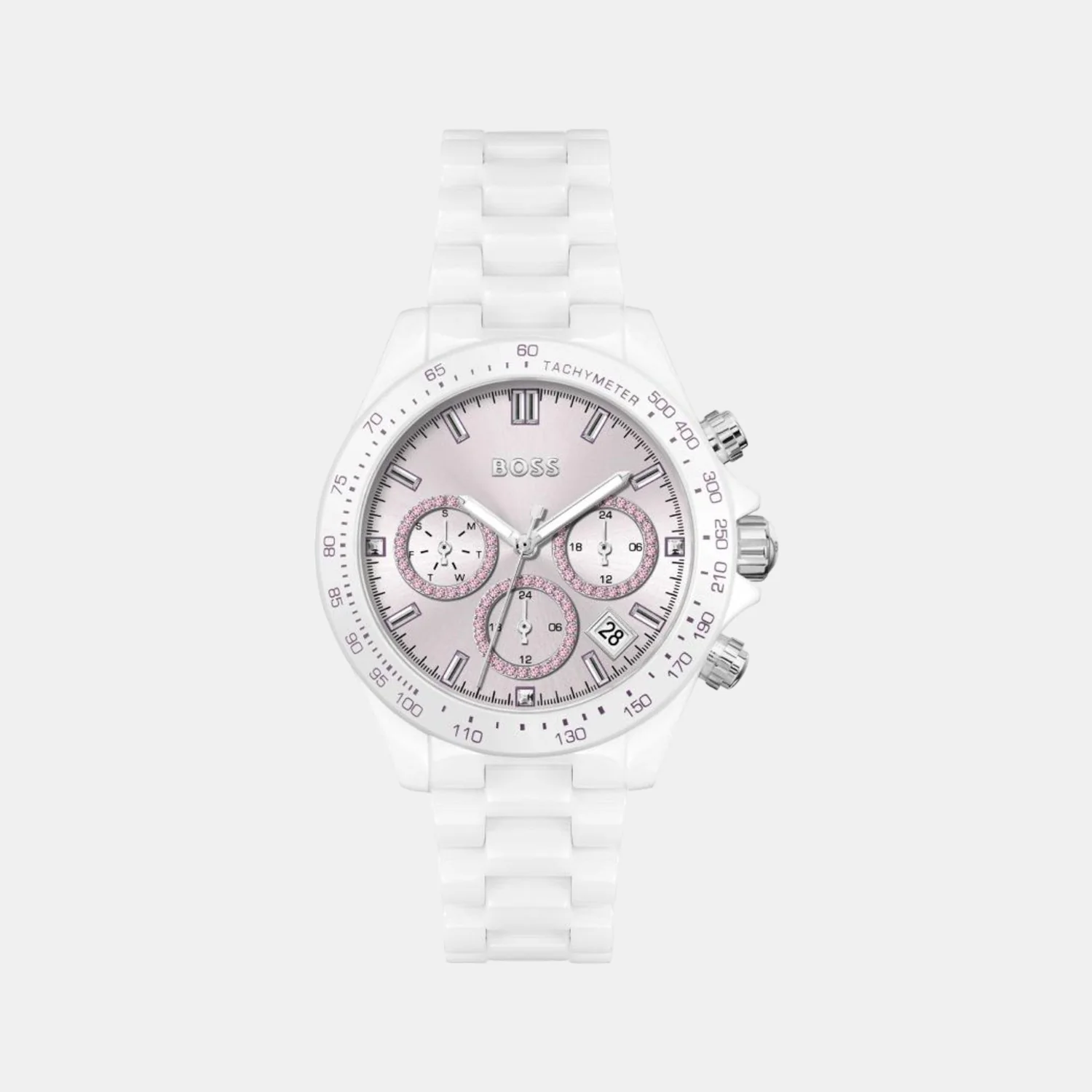 Novia Women Quartz Grey Dial Chronograph Ceramic Watch 1502632
