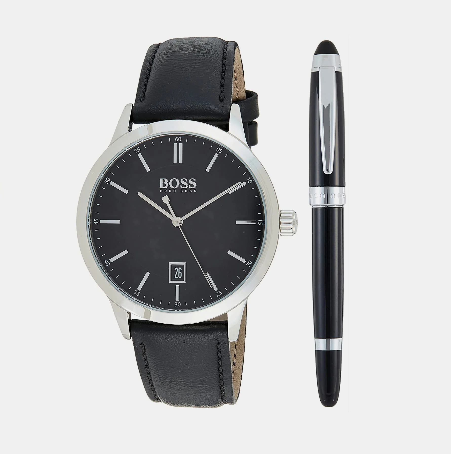 Officer Men Quartz Black Dial Analog Leather Watch 1570078