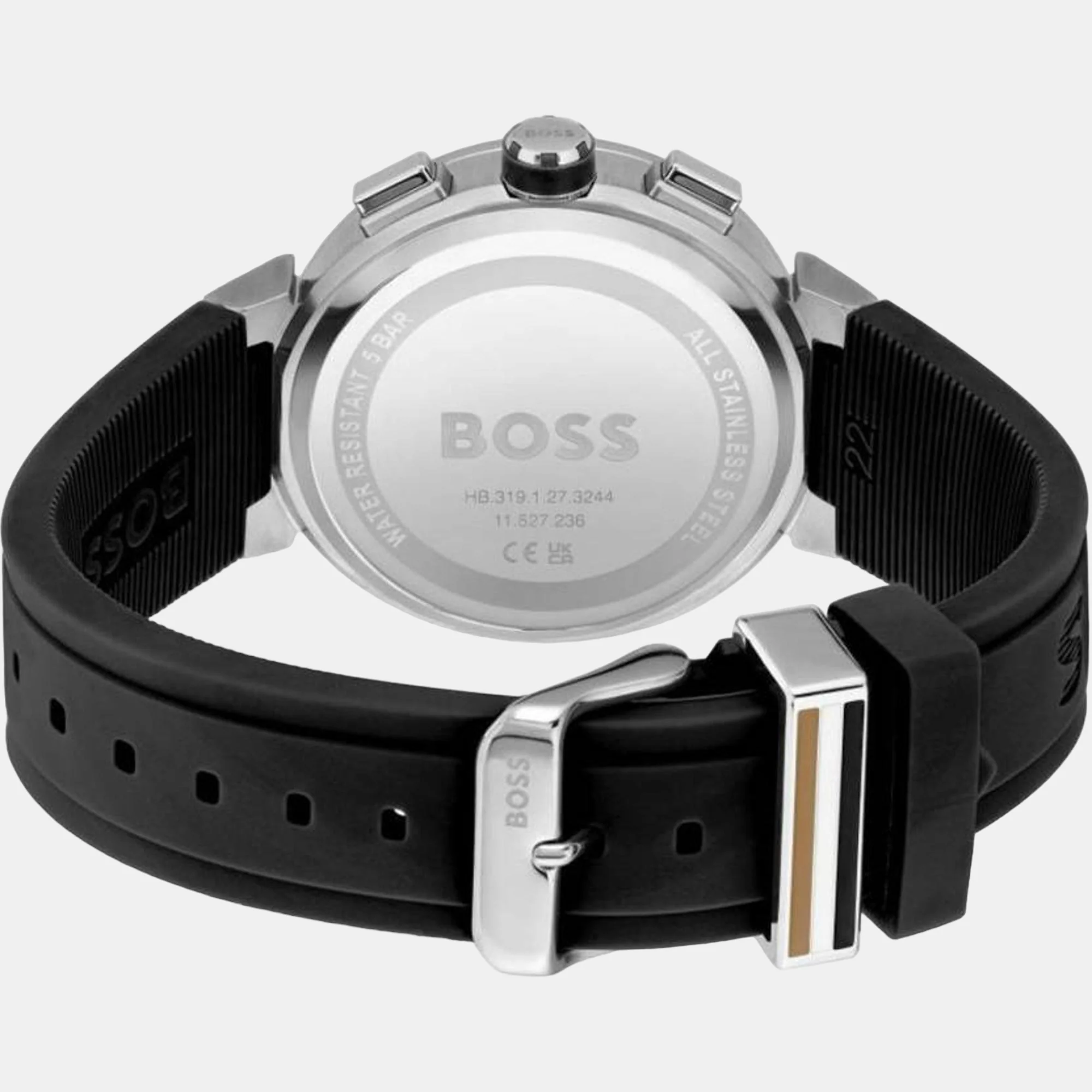 One Men Quartz Black Dial Chronograph Silicone Watch 1513997 - Image 3
