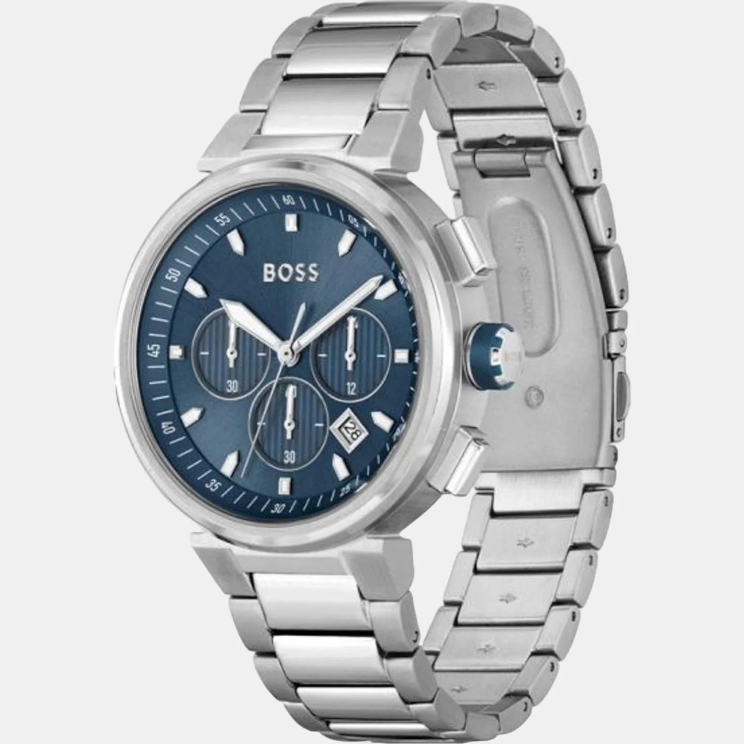 One Men Quartz Blue Dial Chronograph Stainless Steel Watch 1513999 - Image 2