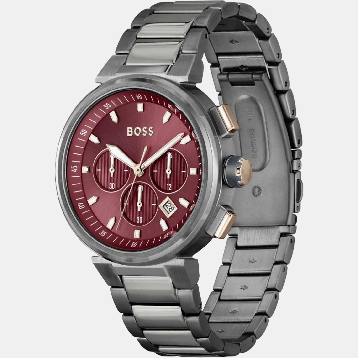 One Men Quartz Red Dial Chronograph Stainless Steel Watch 1514000 - Image 3