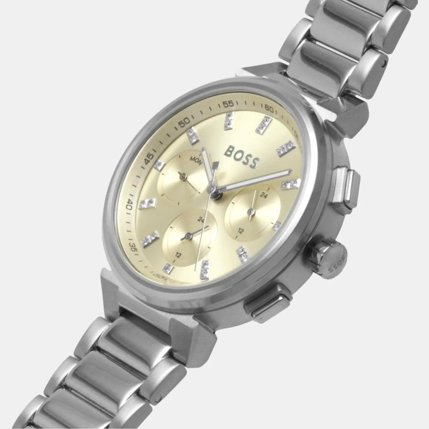 One Women Quartz Gold Dial Chronograph Stainless Steel Watch 1502676 - Image 6