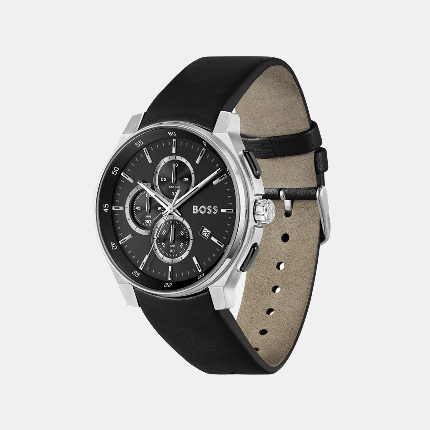 Peak 2.0 Men Quartz Black Dial Chronograph Leather Watch 1514188 - Image 2