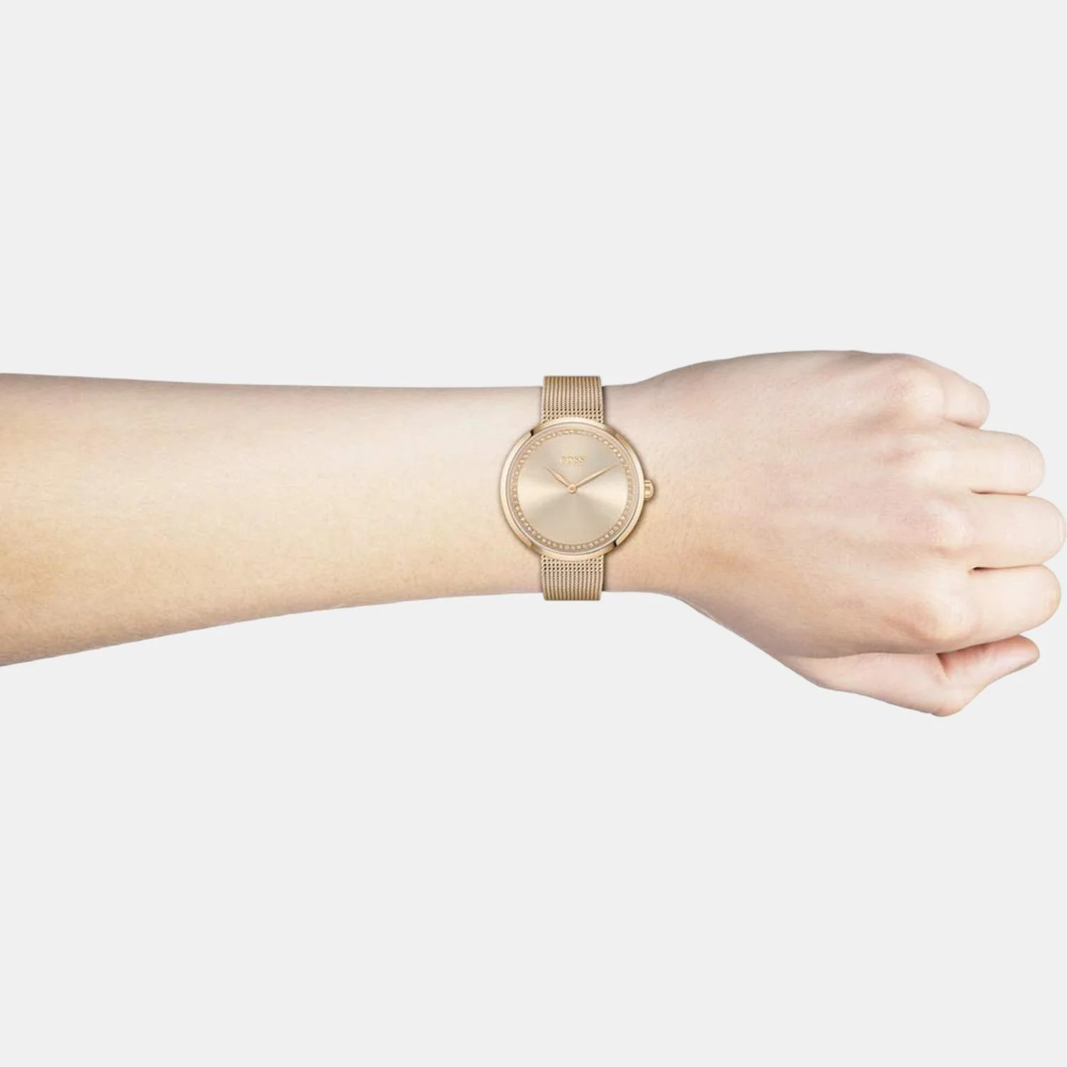 Praise Women Quartz Rose Gold Dial Analog Stainless Steel Watch 1502548 - Image 4