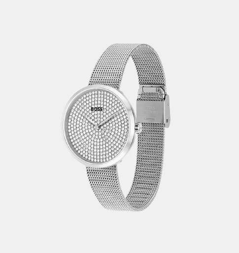 Praise Women Quartz Silver Dial Analog Mesh Watch 1502657 - Image 3