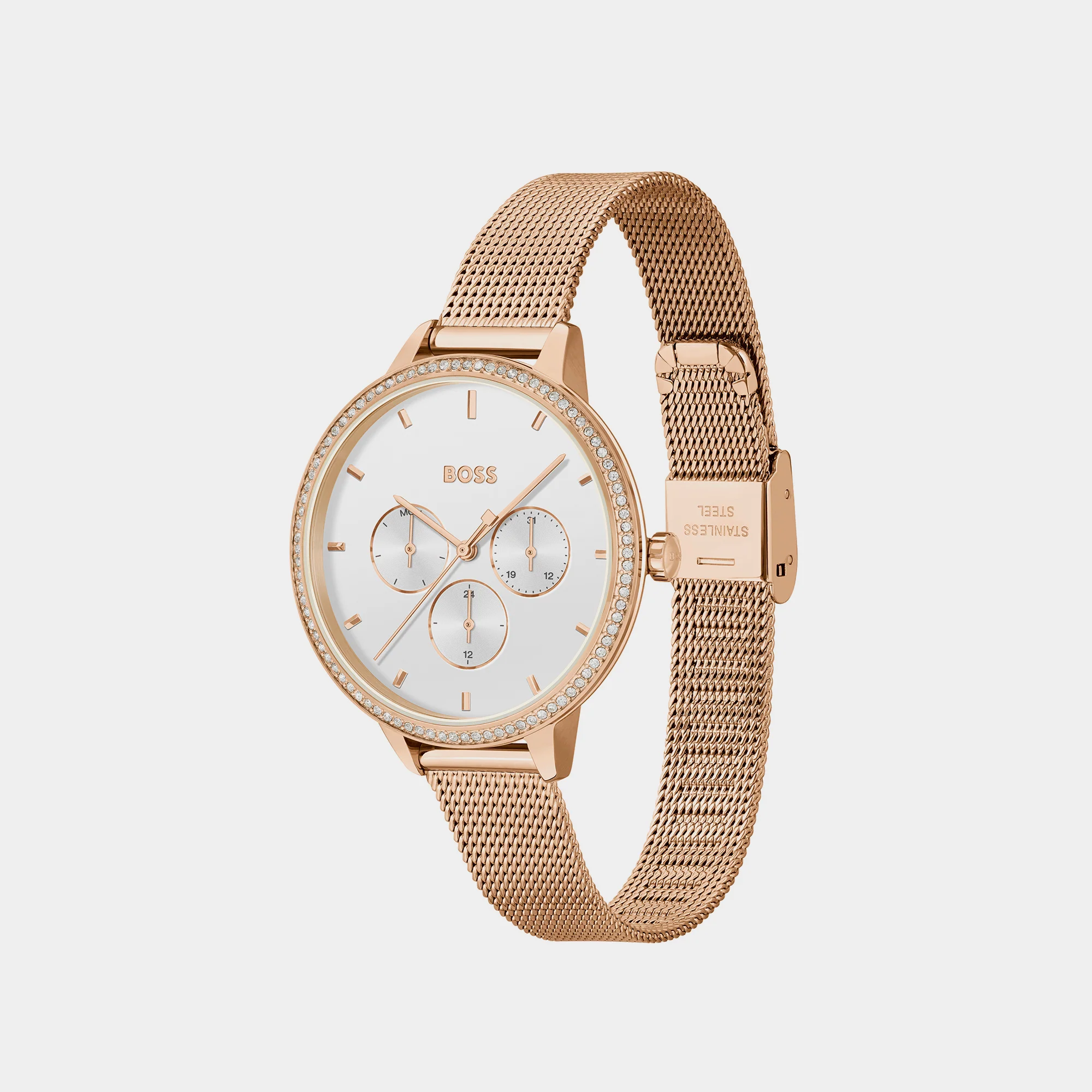Prime Women Quartz White Dial Analog Mesh Watch 1502663 - Image 3