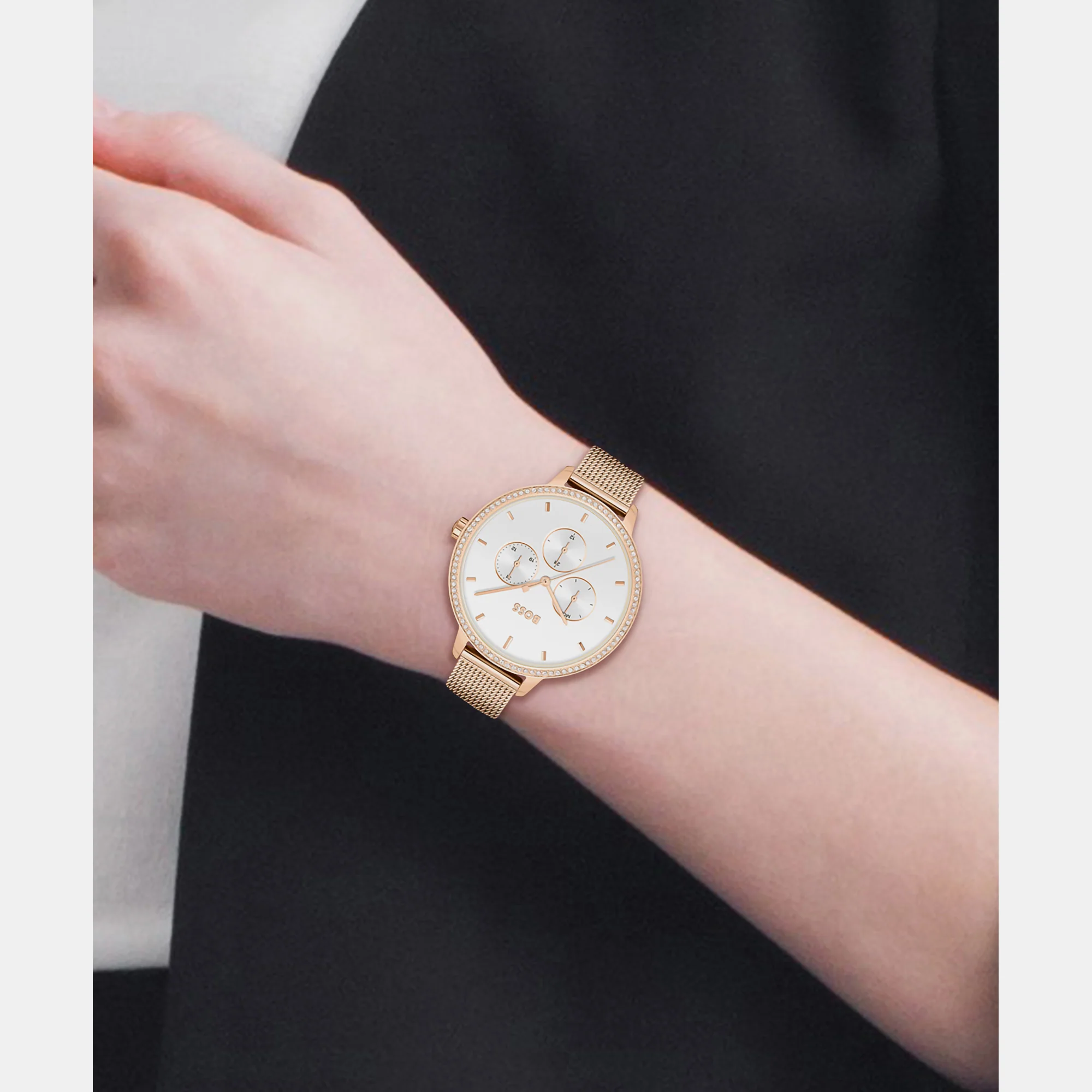 Prime Women Quartz White Dial Analog Mesh Watch 1502663 - Image 5