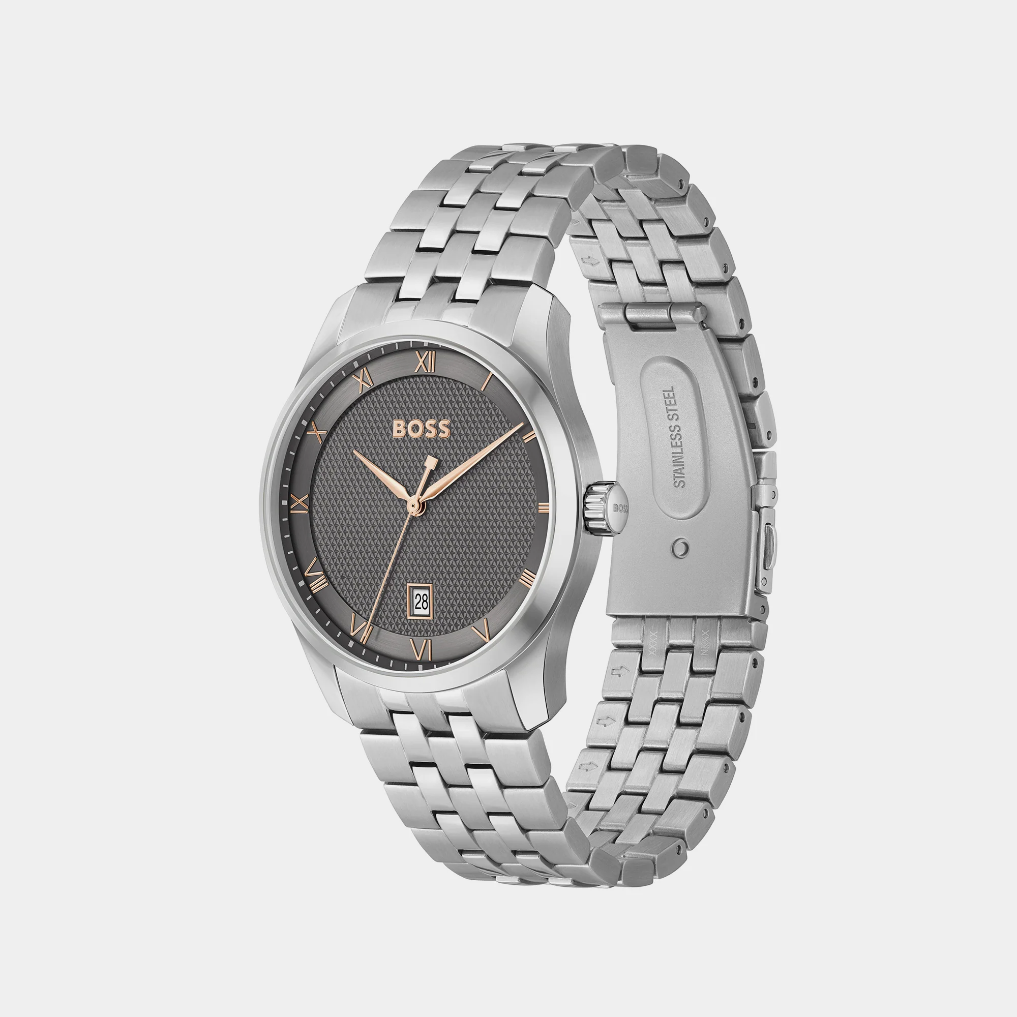 Principle Men Quartz Grey Dial Analog Stainless Steel Watch 1514116 - Image 2