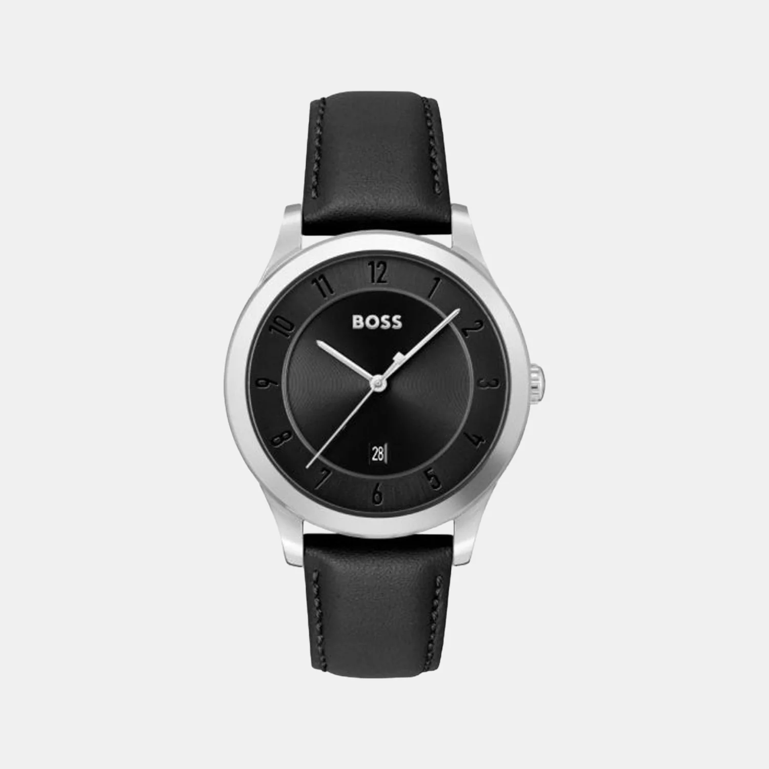 Purity Men Quartz Black Dial Analog Leather Watch 1513984