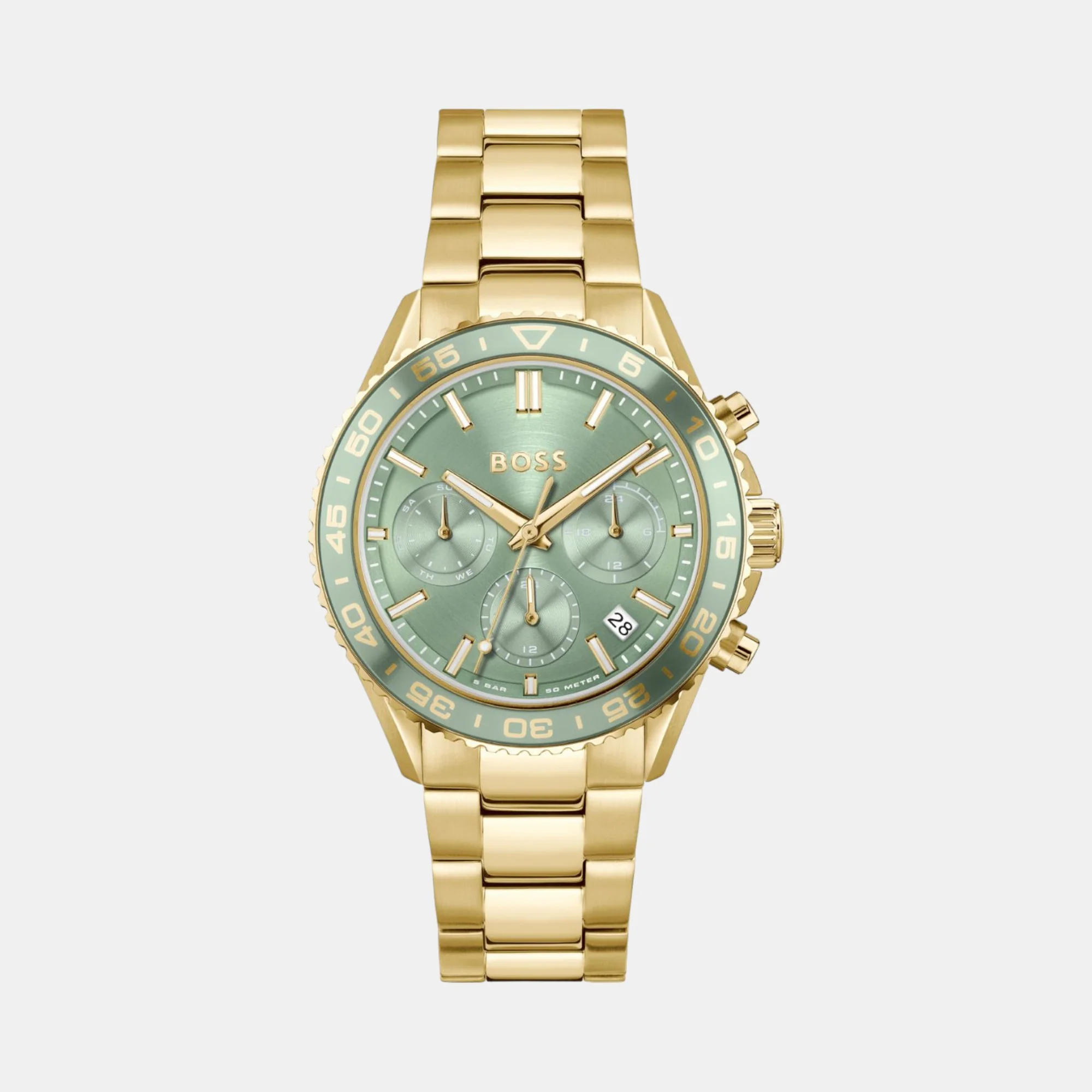 Runner For Her Women Quartz Sage Green Dial Chronograph Stainless Steel Watch 1502755