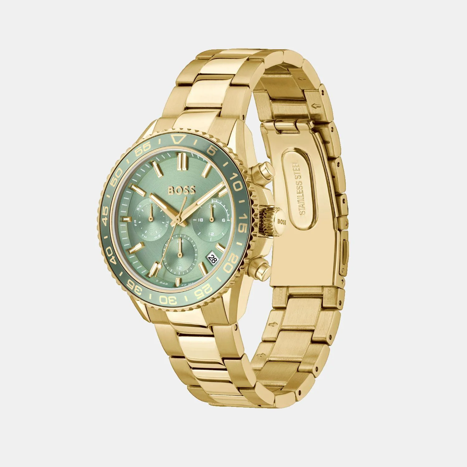 Runner For Her Women Quartz Sage Green Dial Chronograph Stainless Steel Watch 1502755 - Image 2