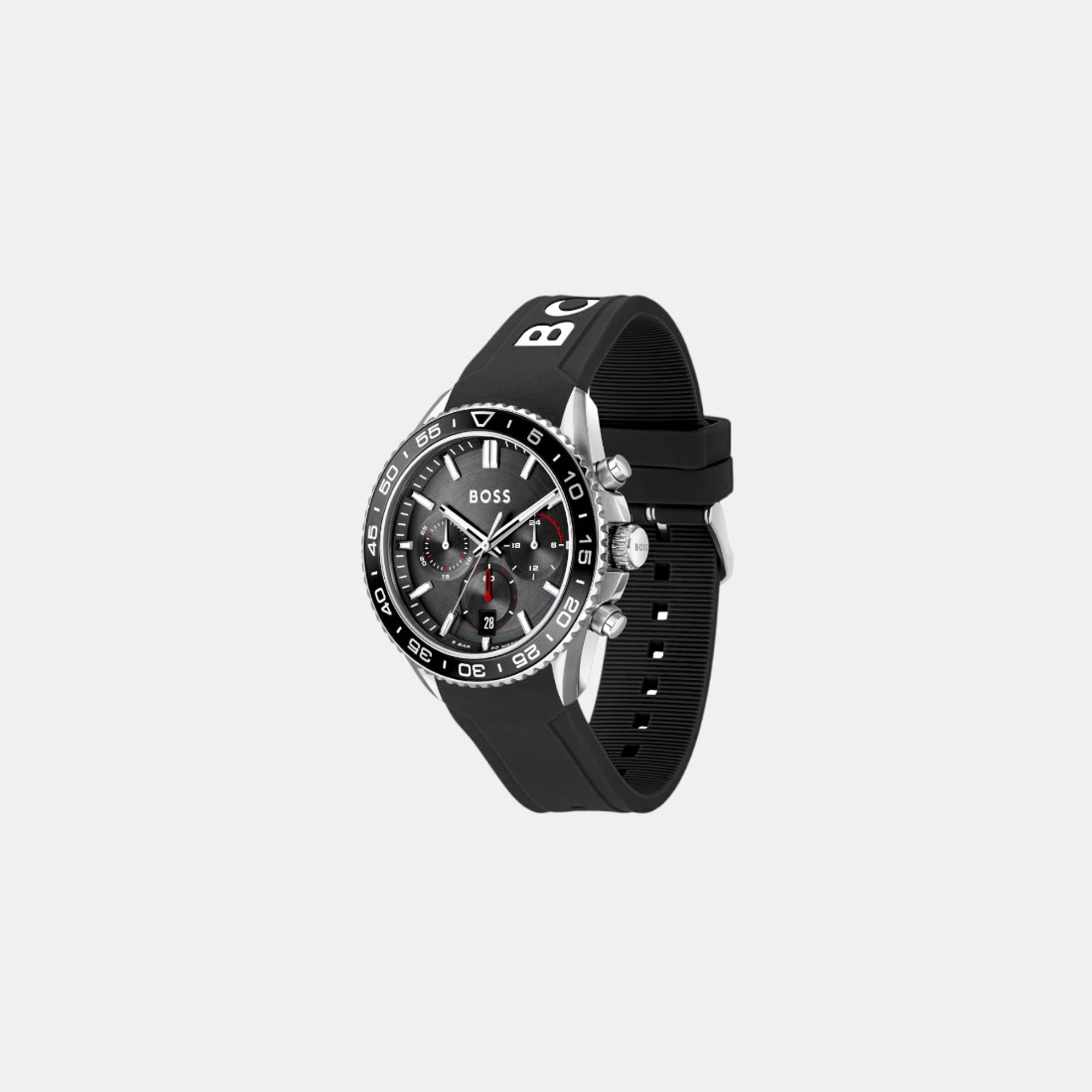 Runner Men Quartz Black Dial Chronograph Silicone Watch 1514141 - Image 4