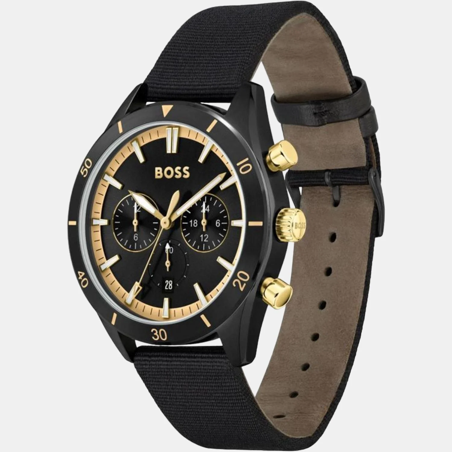 Santiago Men Quartz Black Dial Analog Leather Watch 1513935 - Image 2