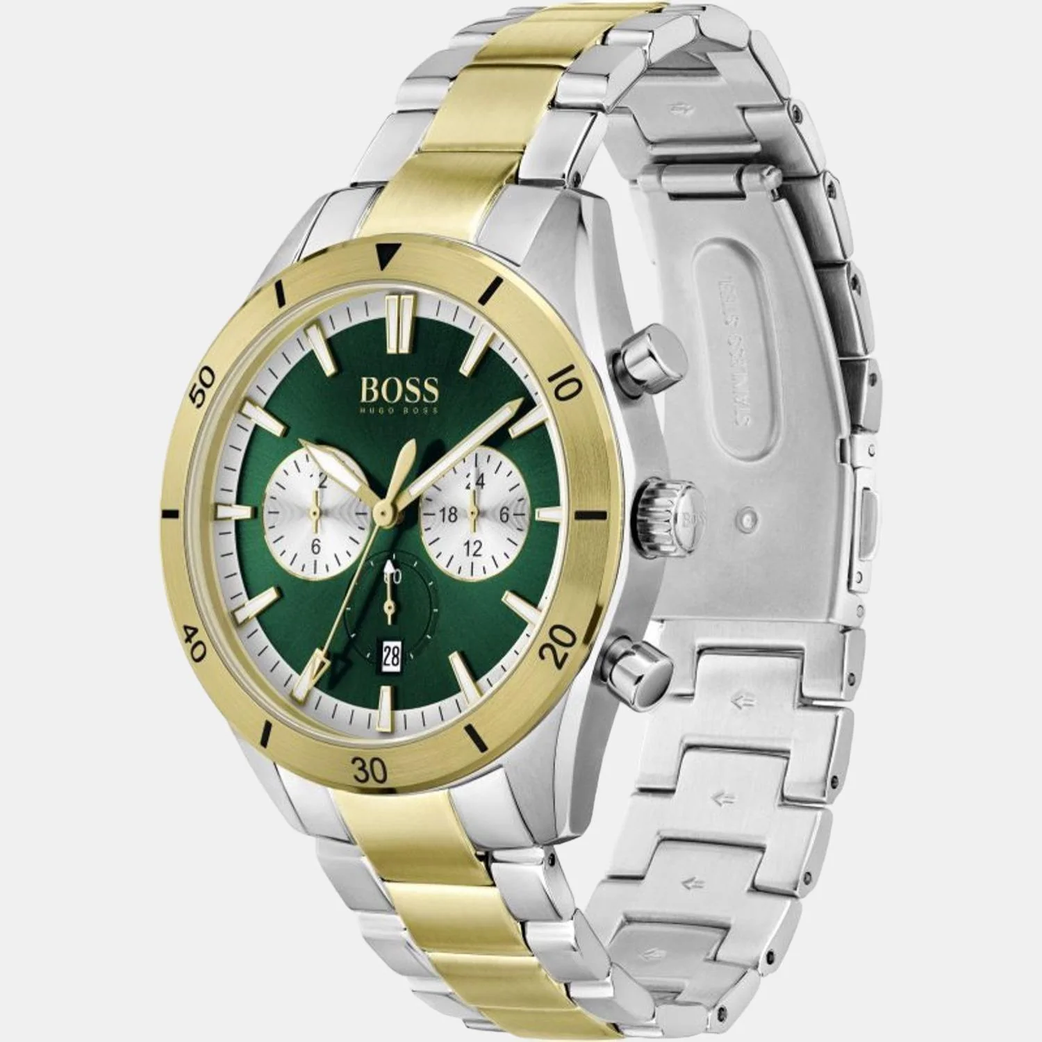 Santiago Men Quartz Green Dial Chronograph Stainless Steel Watch 1513872 - Image 2