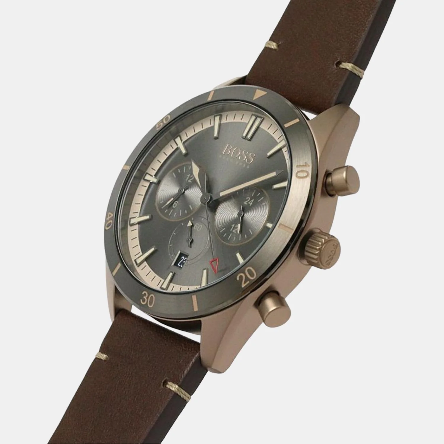 Santiago Men Quartz Grey Dial Analog Leather Watch 1513861 - Image 6