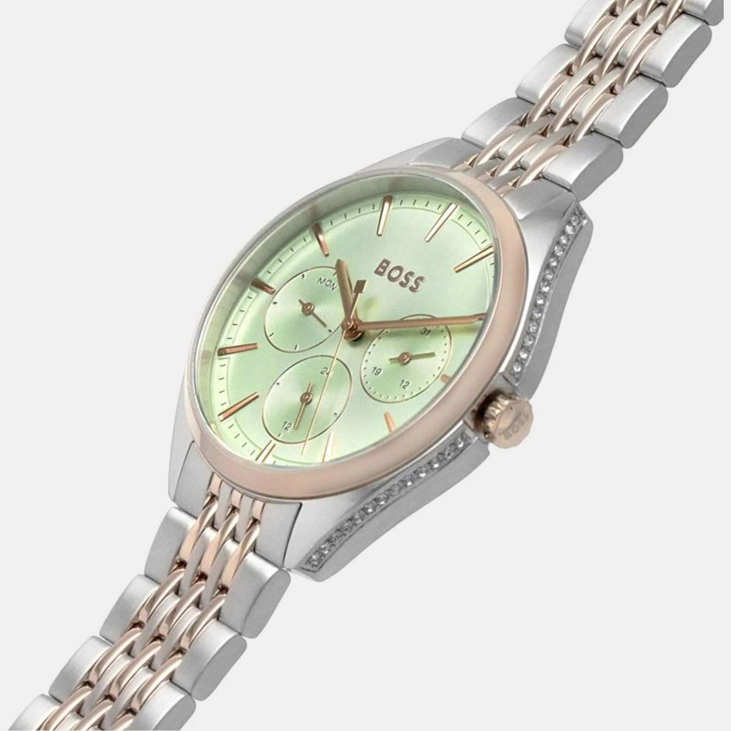 Saya Women Quartz Green Dial Chronograph Stainless Steel Watch 1502641 - Image 3