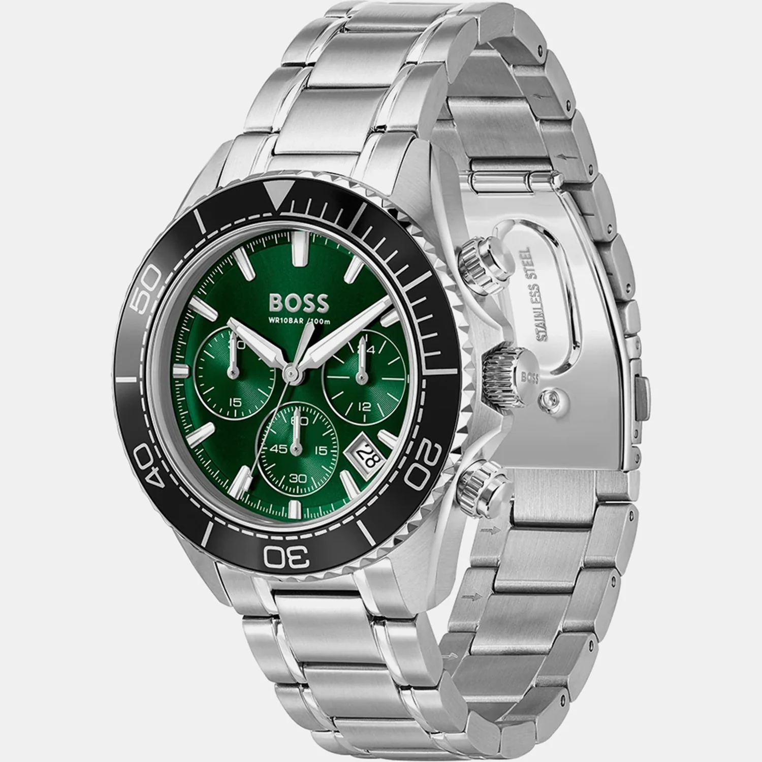 Sealiner Men Quartz Green Dial Chronograph Stainless Steel Watch 1514321 - Image 2