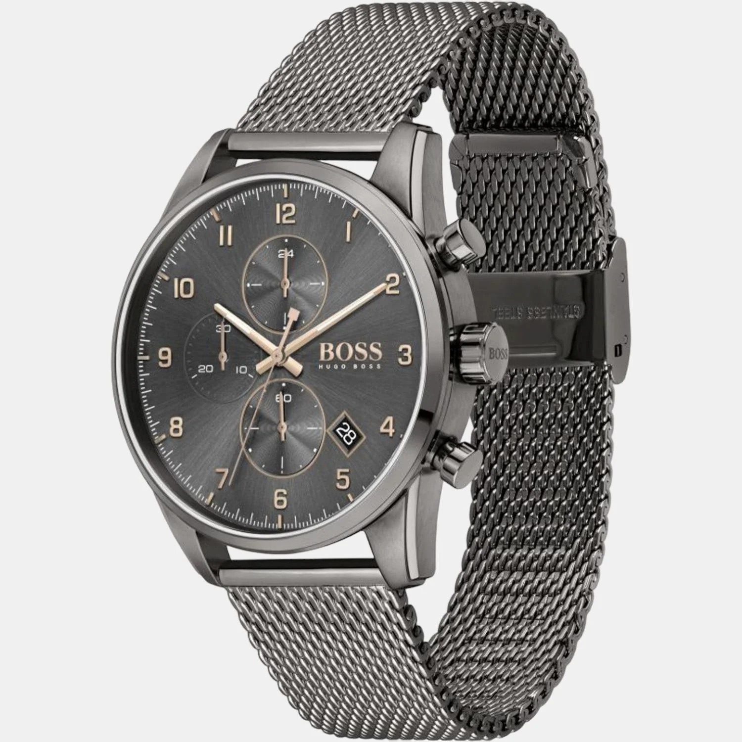 Skymaster Men Quartz Grey Dial Chronograph Stainless Steel Watch 1513837 - Image 2