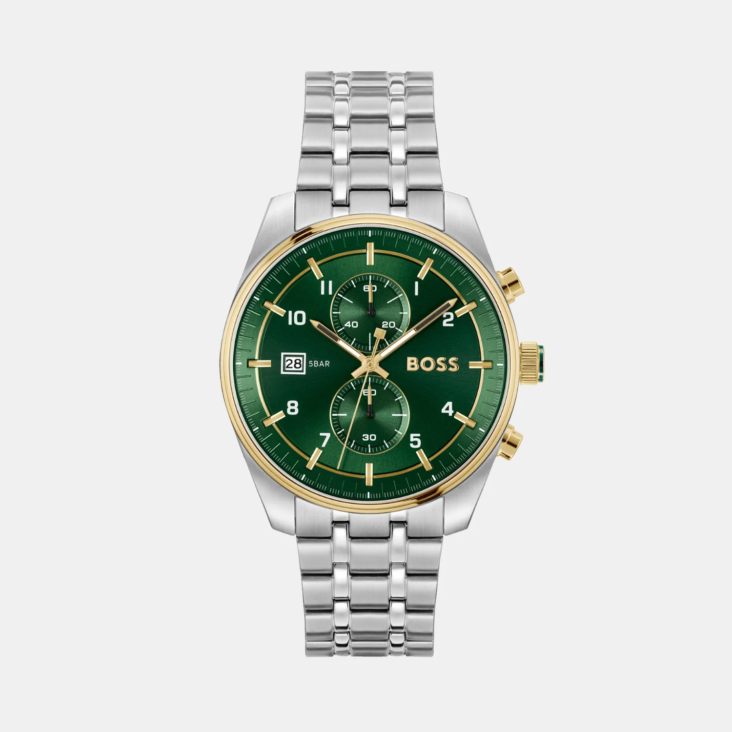 Skytraveller Men Quartz Green Dial Chronograph Stainless Steel Watch 1514195