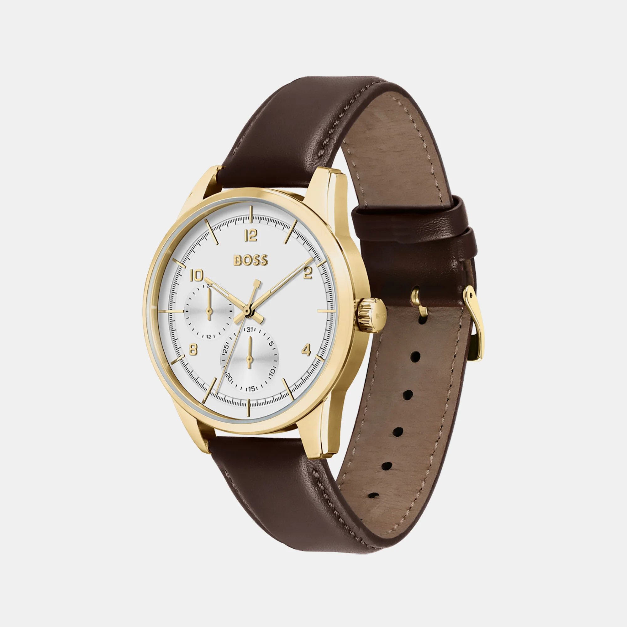 Sophio Men Quartz White Dial Chronograph Leather Watch 1513956 - Image 2