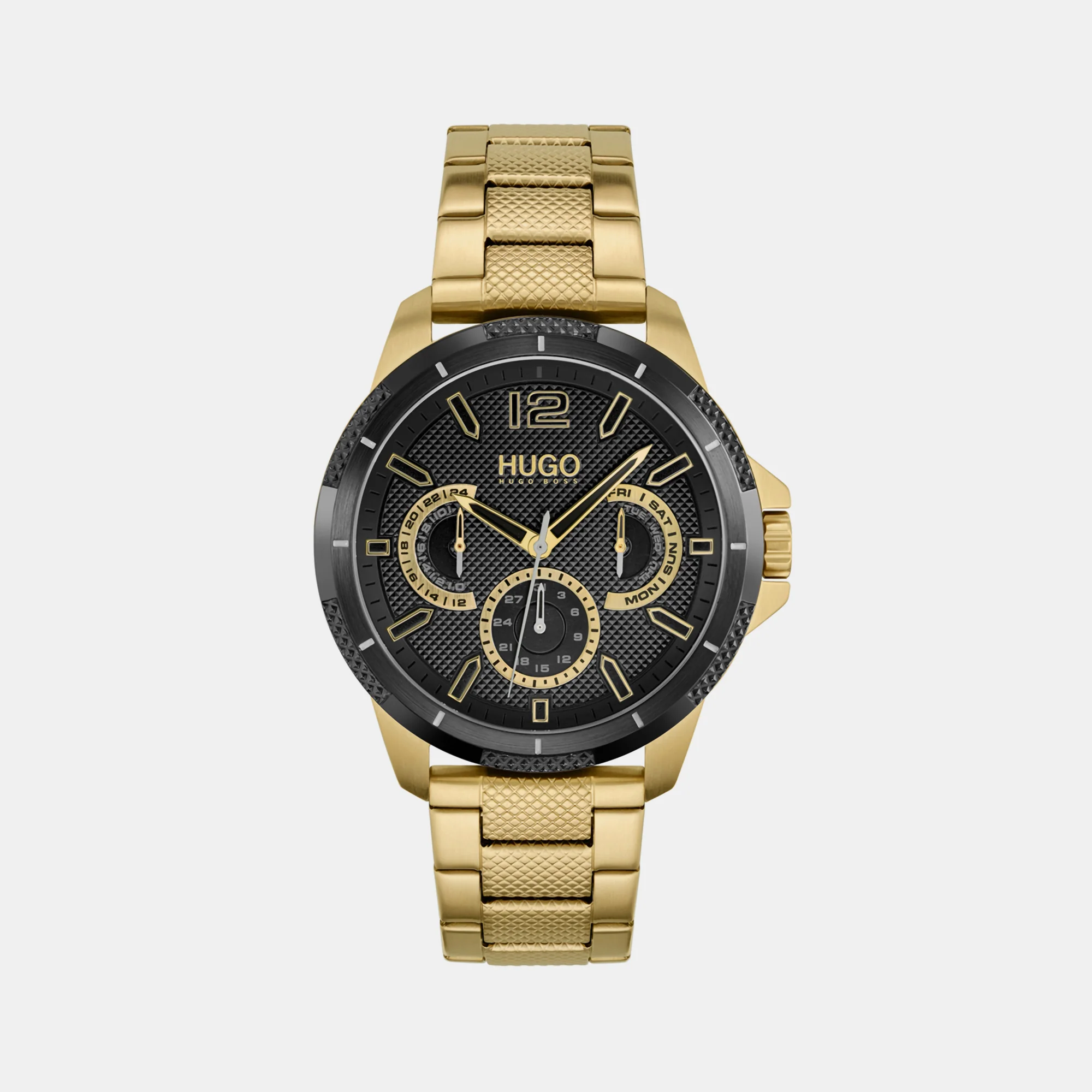 Sport Men Quartz Black Dial Chronograph Stainless Steel Watch 1530196