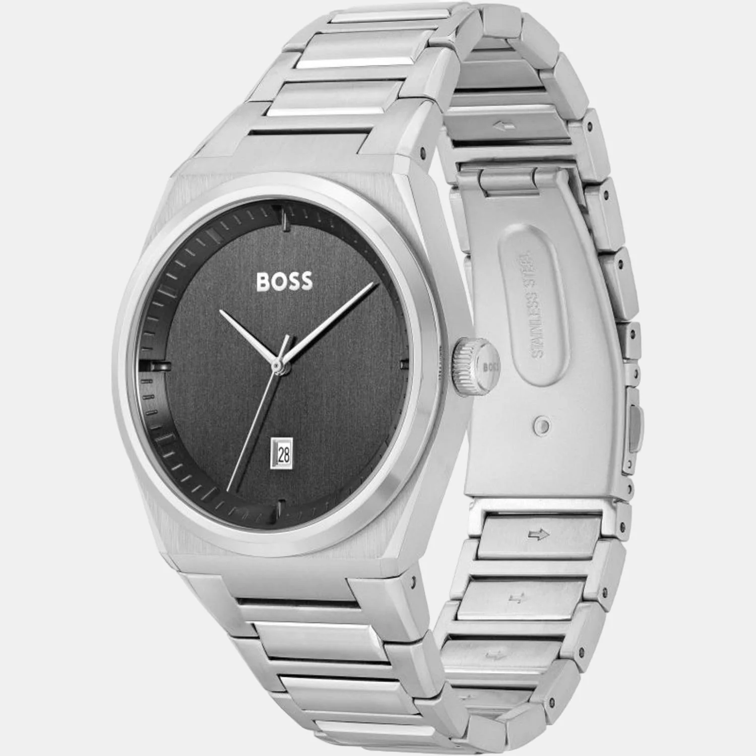 Steer Men Quartz Black Dial Analog Stainless Steel Watch 1513992 - Image 3