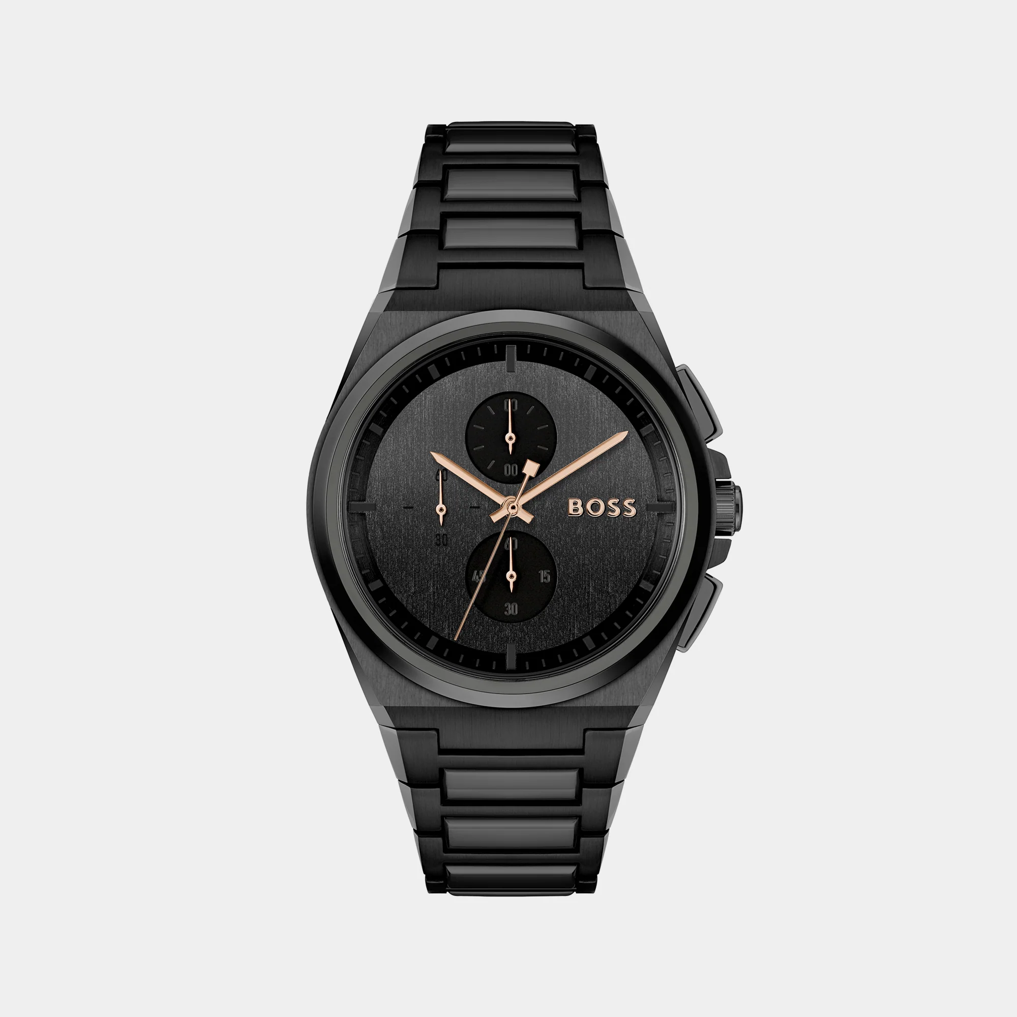 Steer Men Quartz Black Dial Chronograph Stainless Steel Watch 1514068
