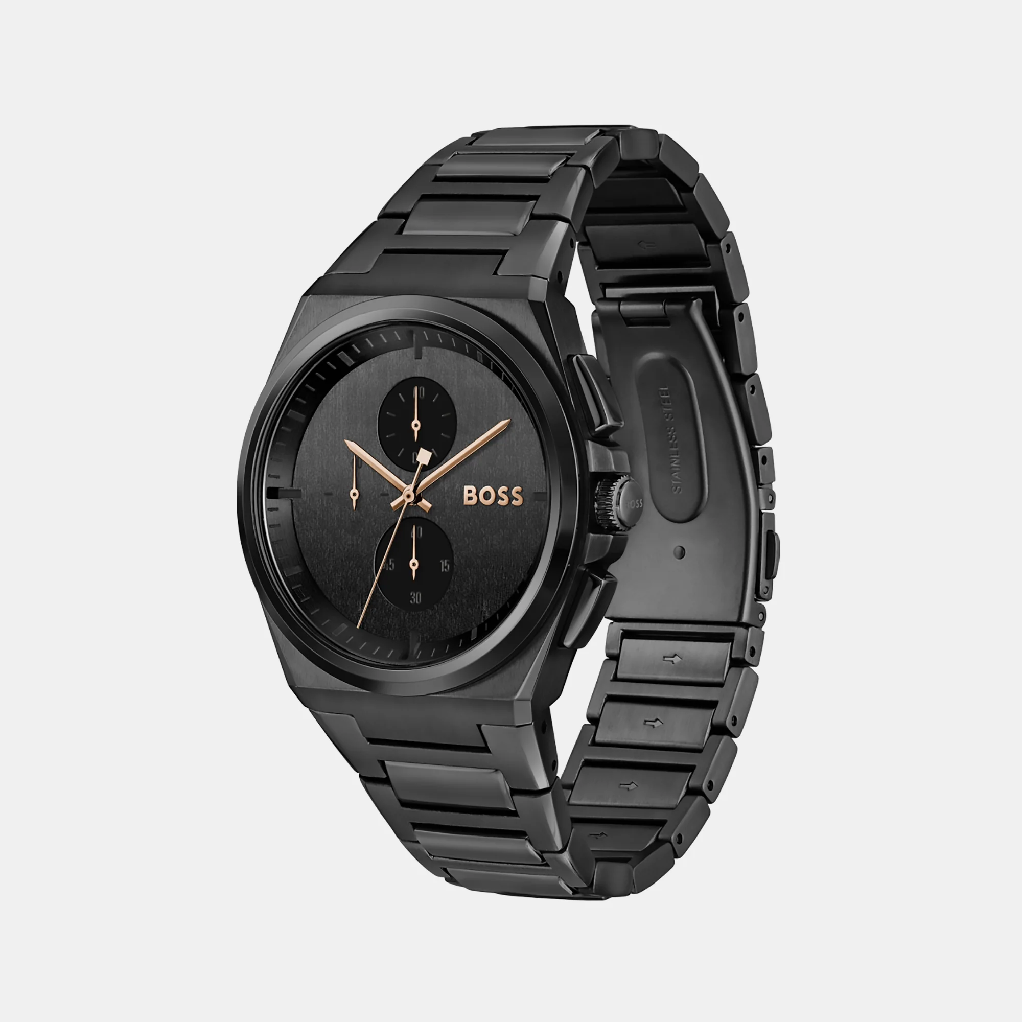 Steer Men Quartz Black Dial Chronograph Stainless Steel Watch 1514068 - Image 2