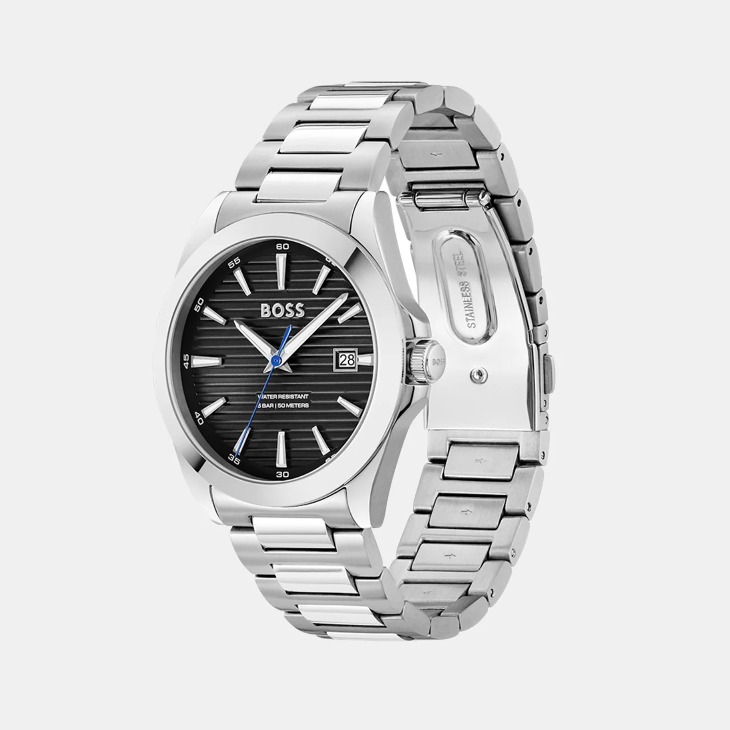 Strike Men Quartz Black Dial Analog Stainless Steel Watch 1514170 - Image 2